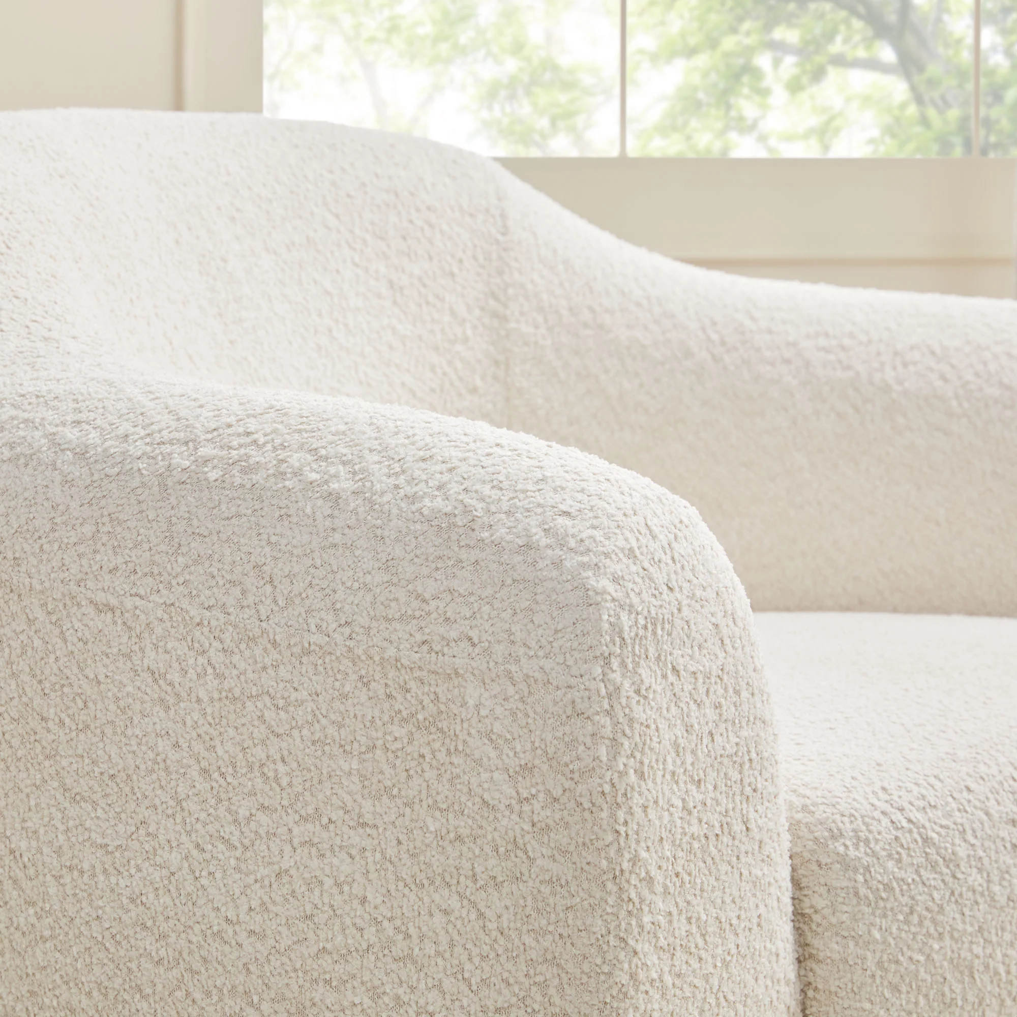 Linley Contemporary Boucle Easy Assembly Upholstered Small Accent Chair - Image 12