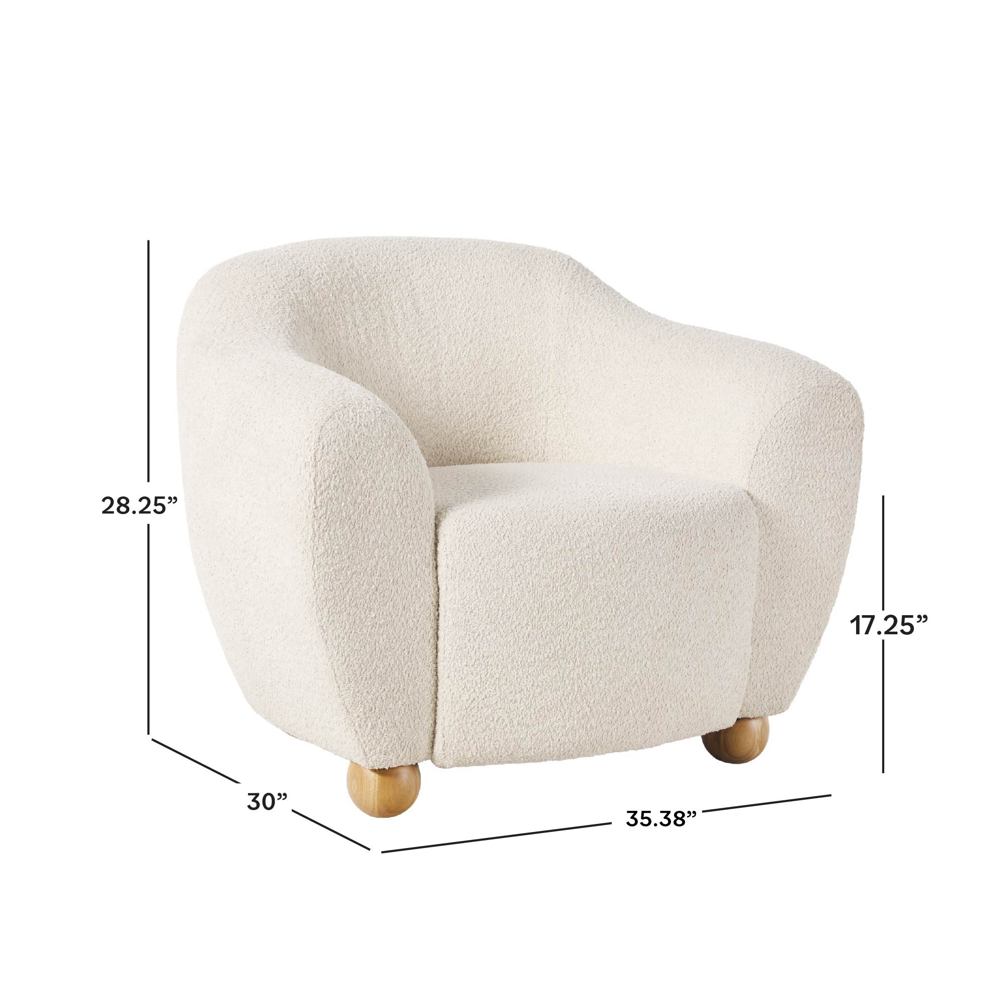 Linley Contemporary Boucle Easy Assembly Upholstered Small Accent Chair - Image 6