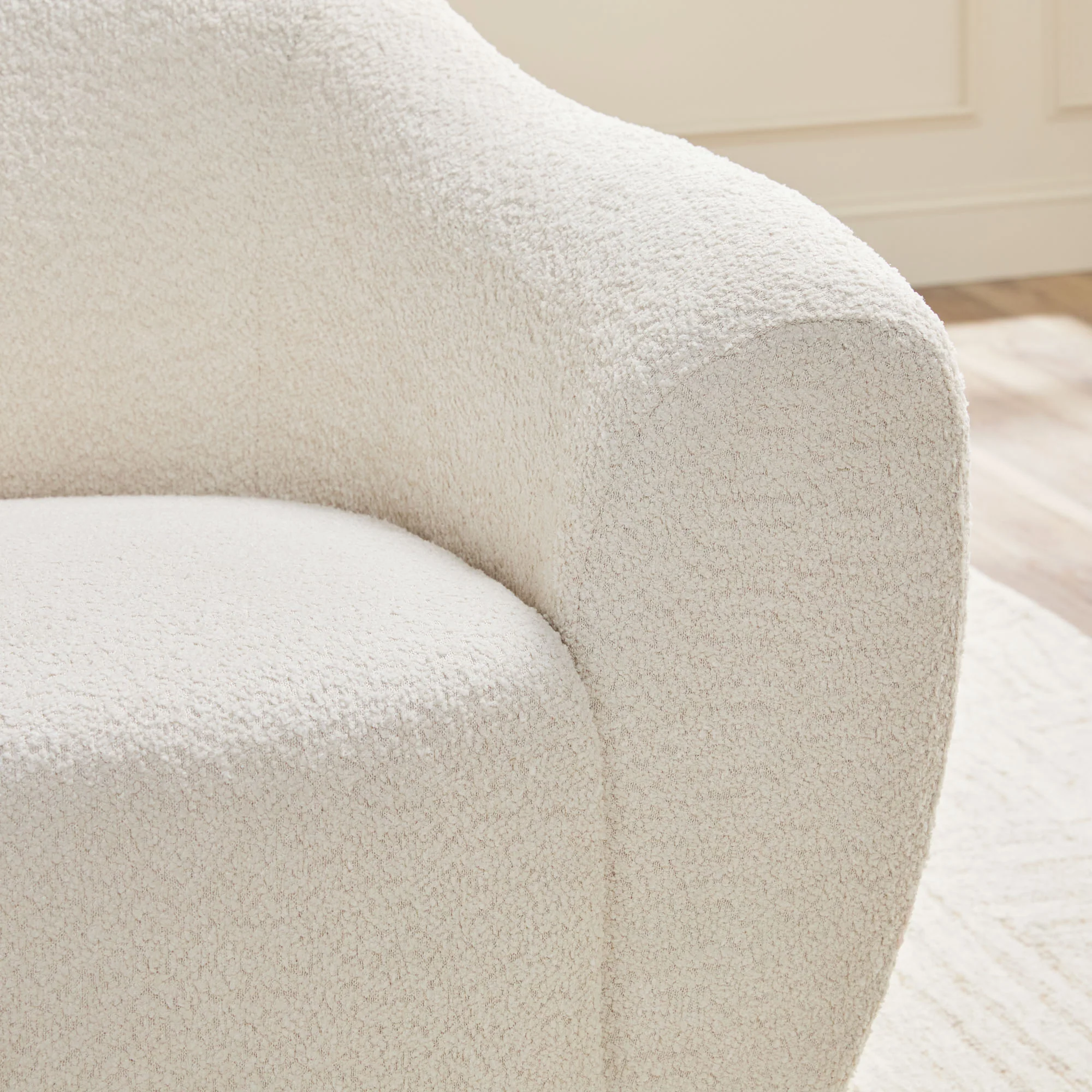 Linley Contemporary Boucle Easy Assembly Upholstered Small Accent Chair - Image 9