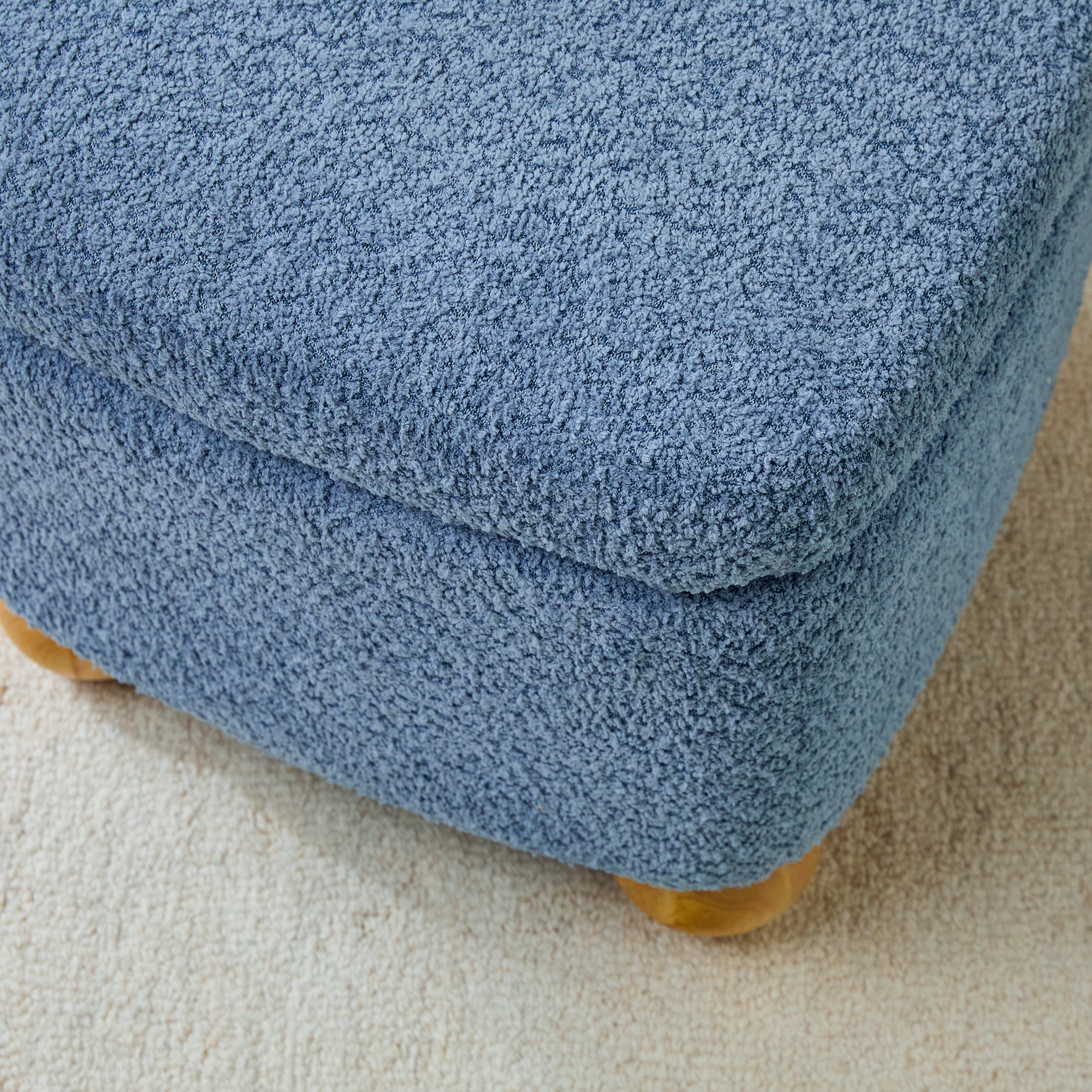 Linley Contemporary Boucle Easy Assembly Upholstered Small Storage Ottoman - Image 18