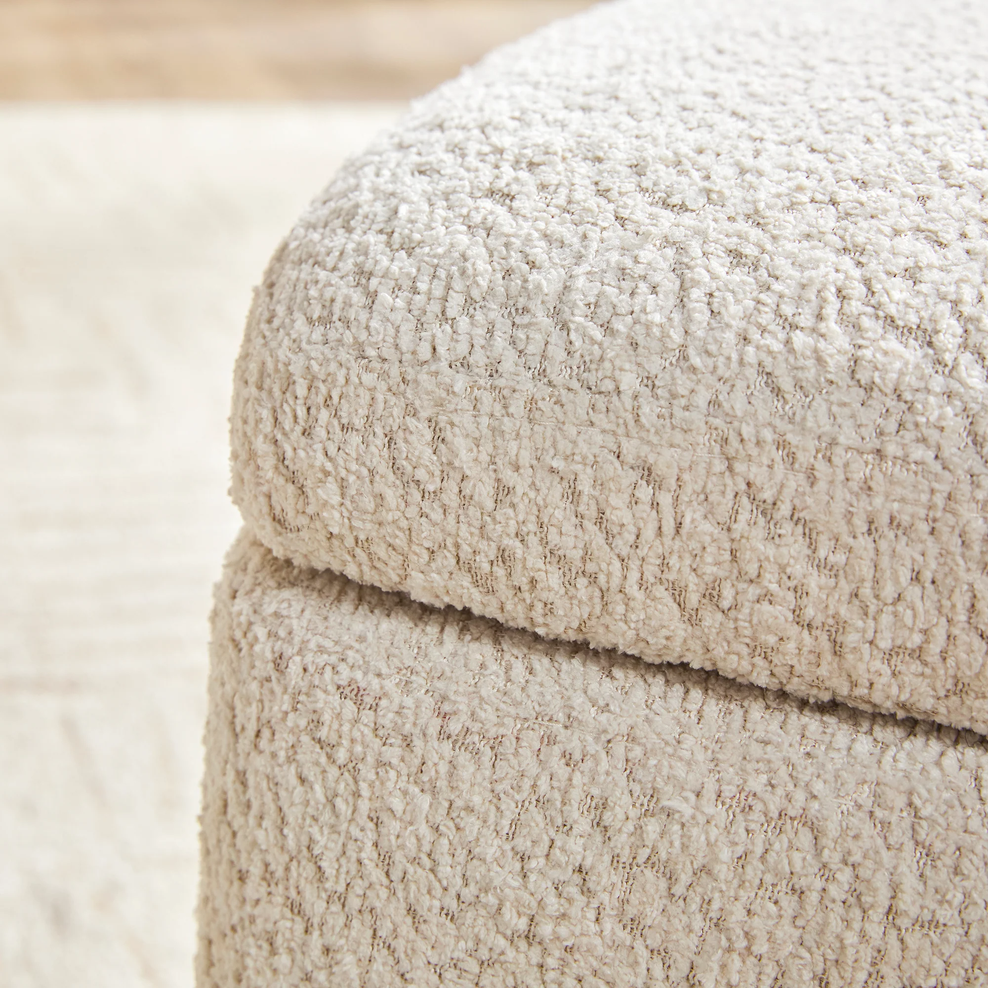 Linley Contemporary Boucle Easy Assembly Upholstered Small Storage Ottoman - Image 9