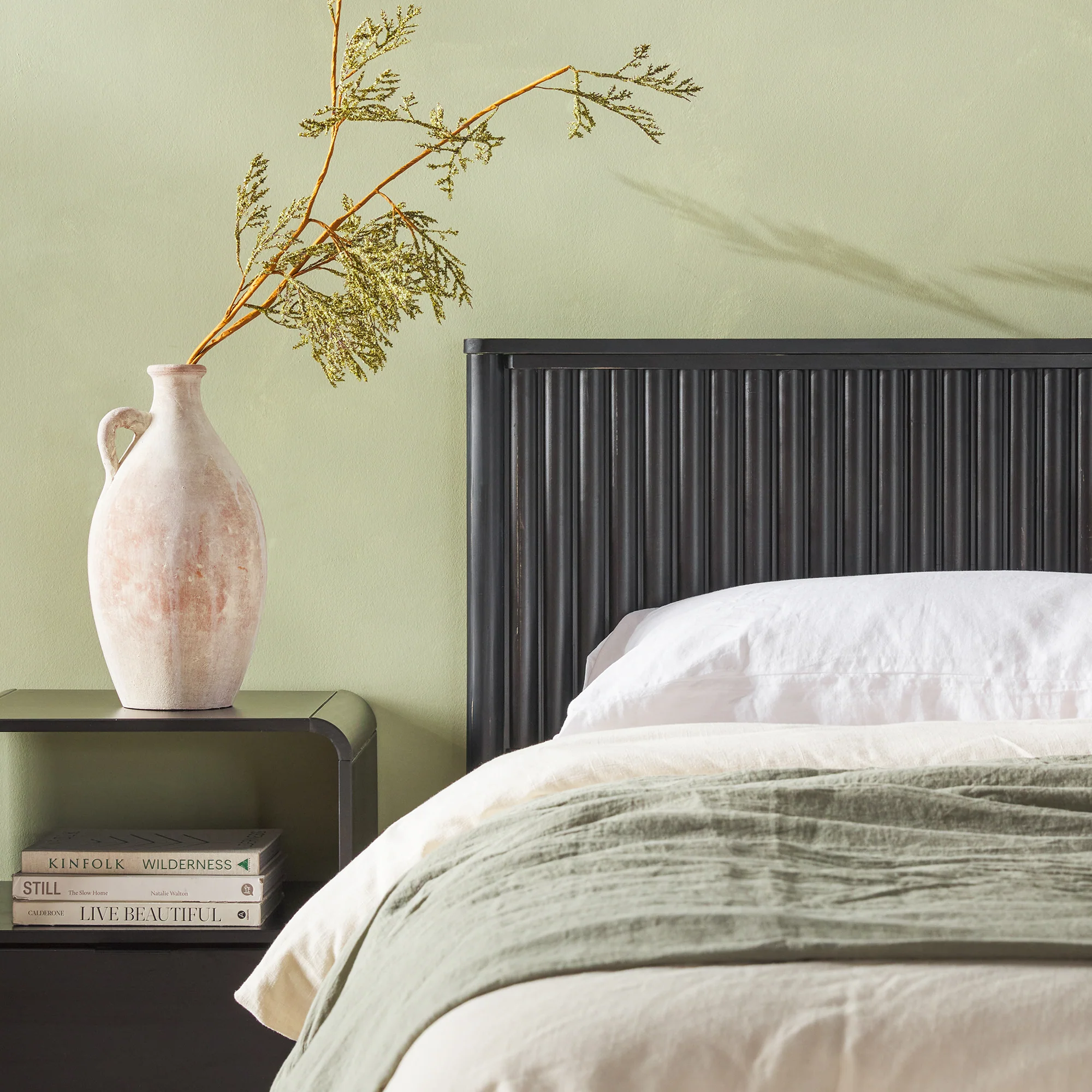 Paris Contemporary Reeded Headboard Solid Wood Bed - Image 10