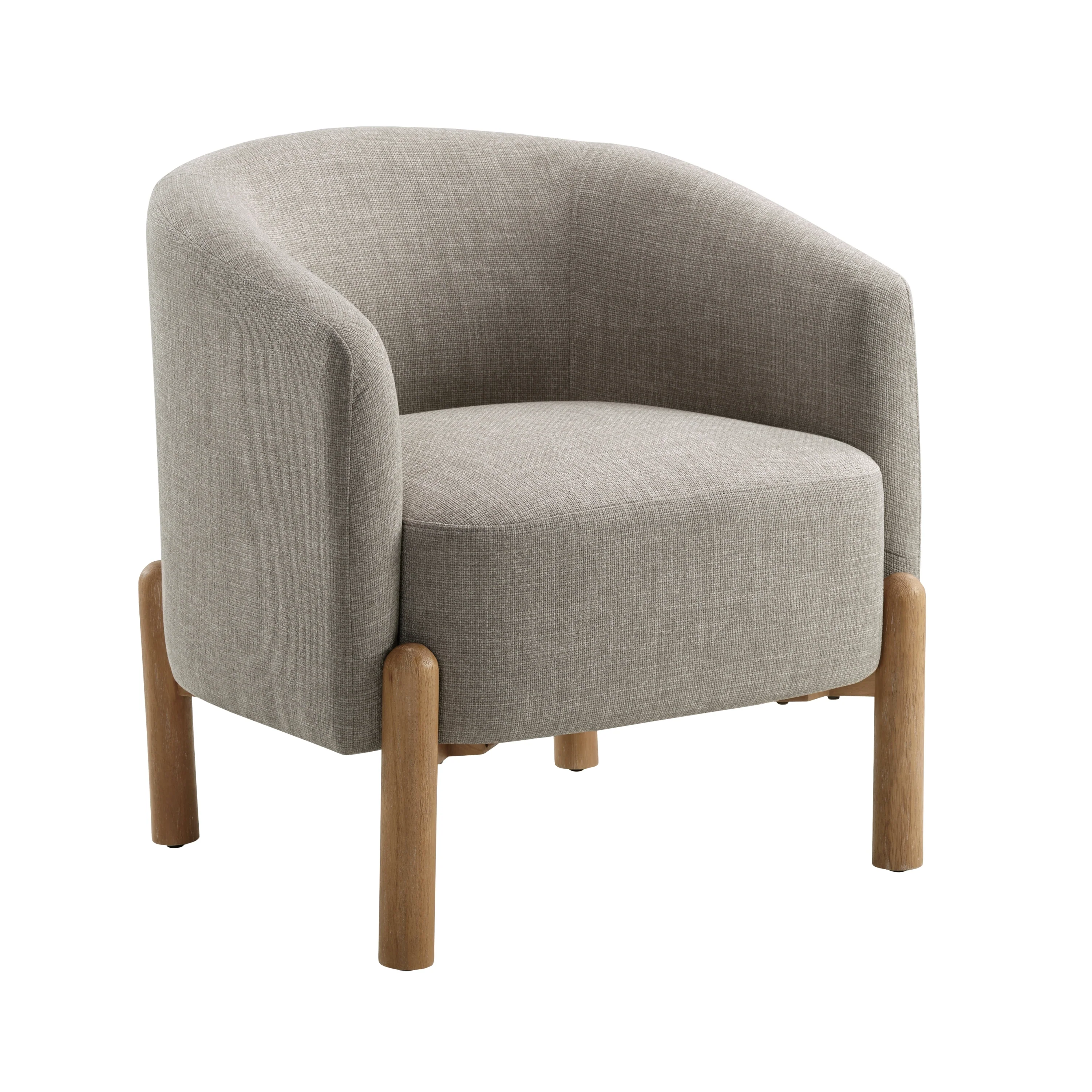 Walker Edison | Contemporary Style Accent Chair with Solid Wood Legs - Image 4