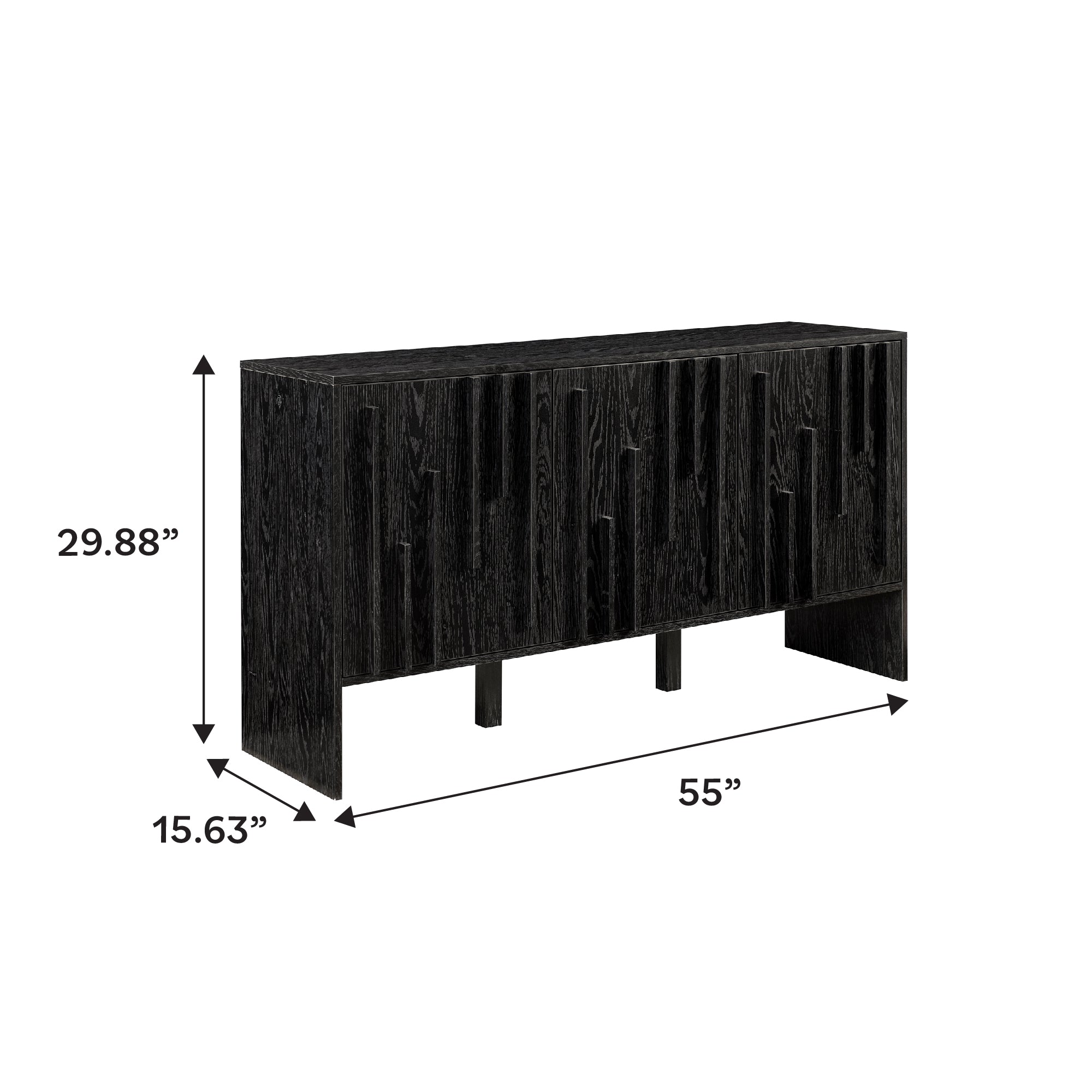 Silas Contemporary Wood Detailed-Door Sideboard / TV Stand - Image 4