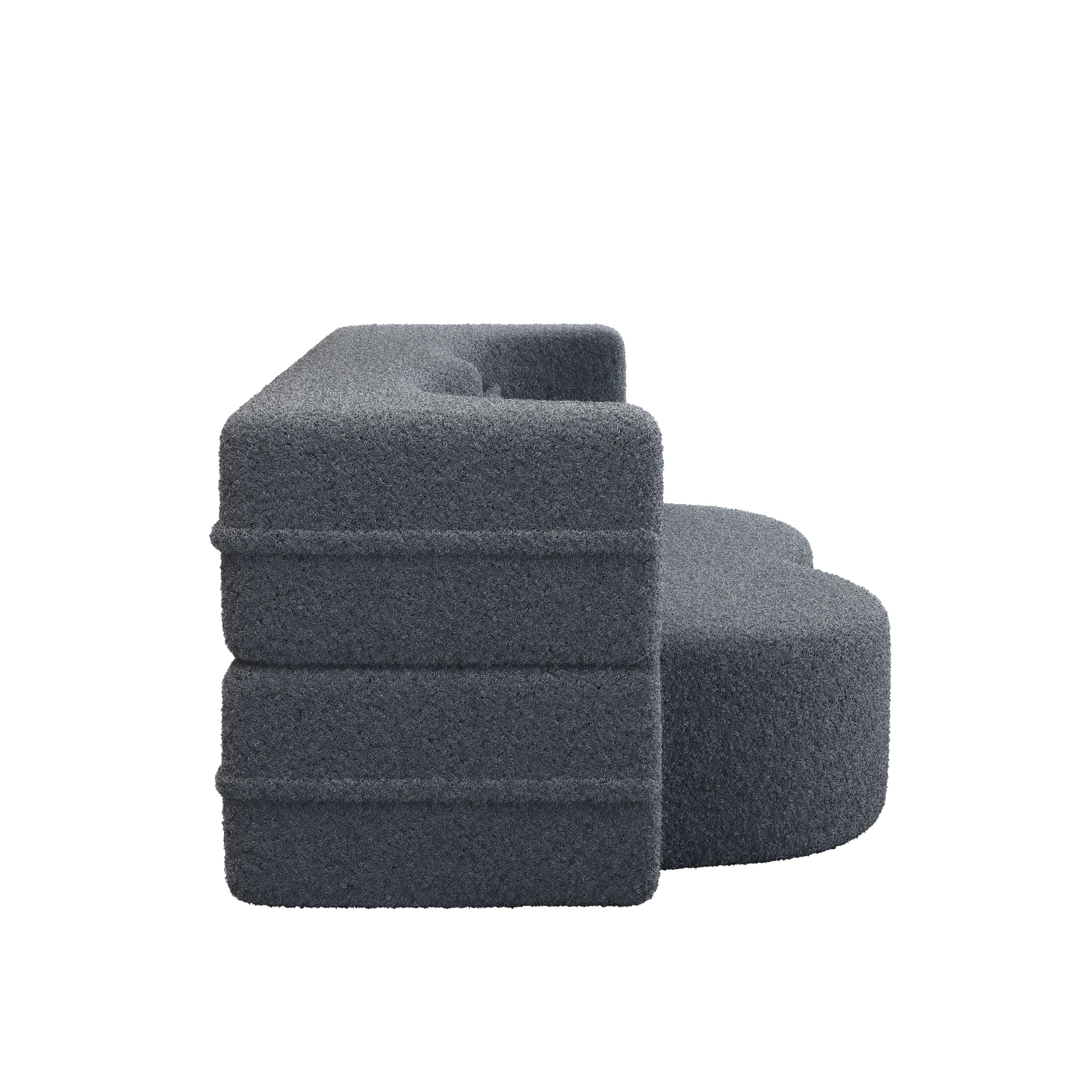 Walker Edison | Convertible Modern Teddy Floor Full Size Sofa Bed with Pillows - Image 12