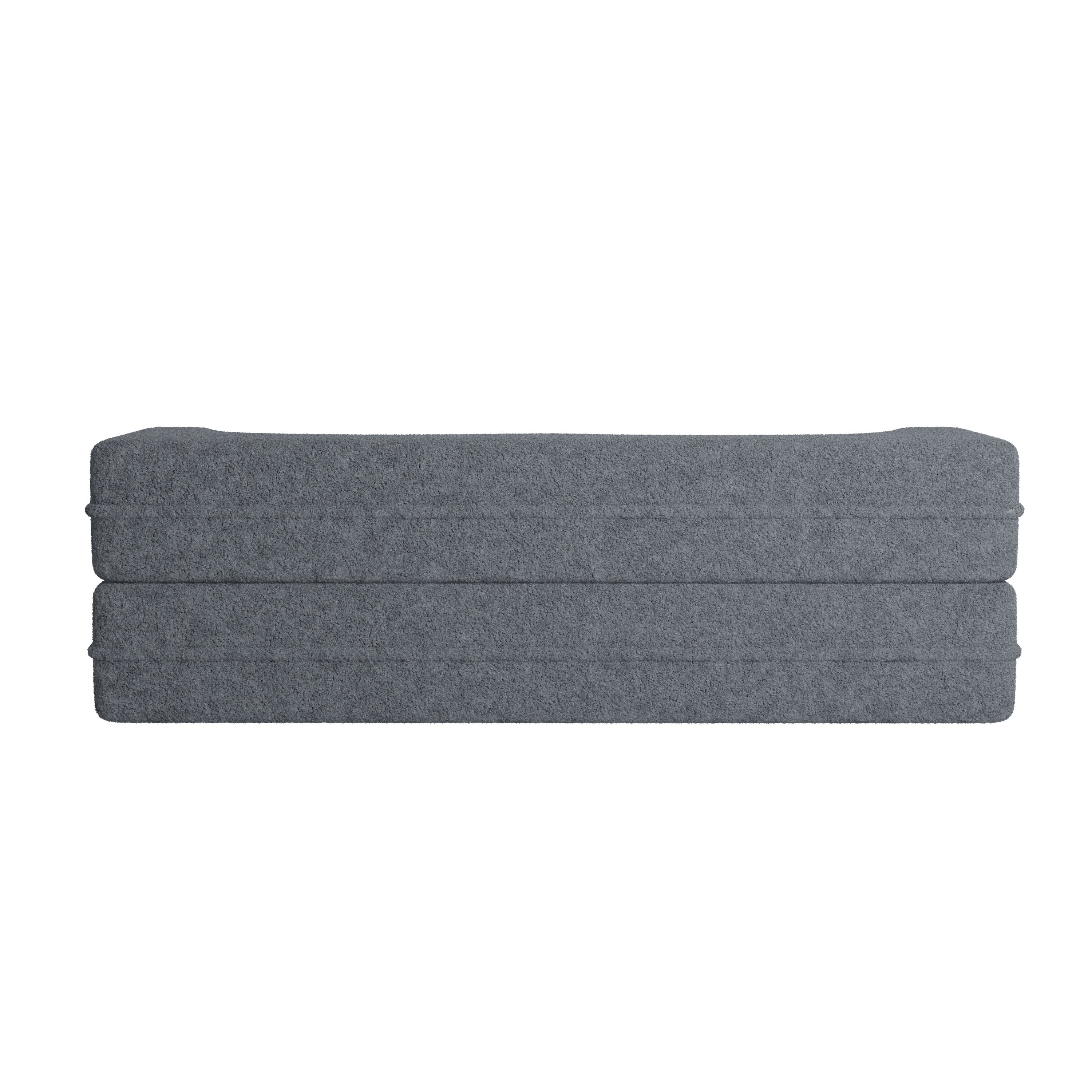 Walker Edison | Convertible Modern Teddy Floor Full Size Sofa Bed with Pillows - Image 15