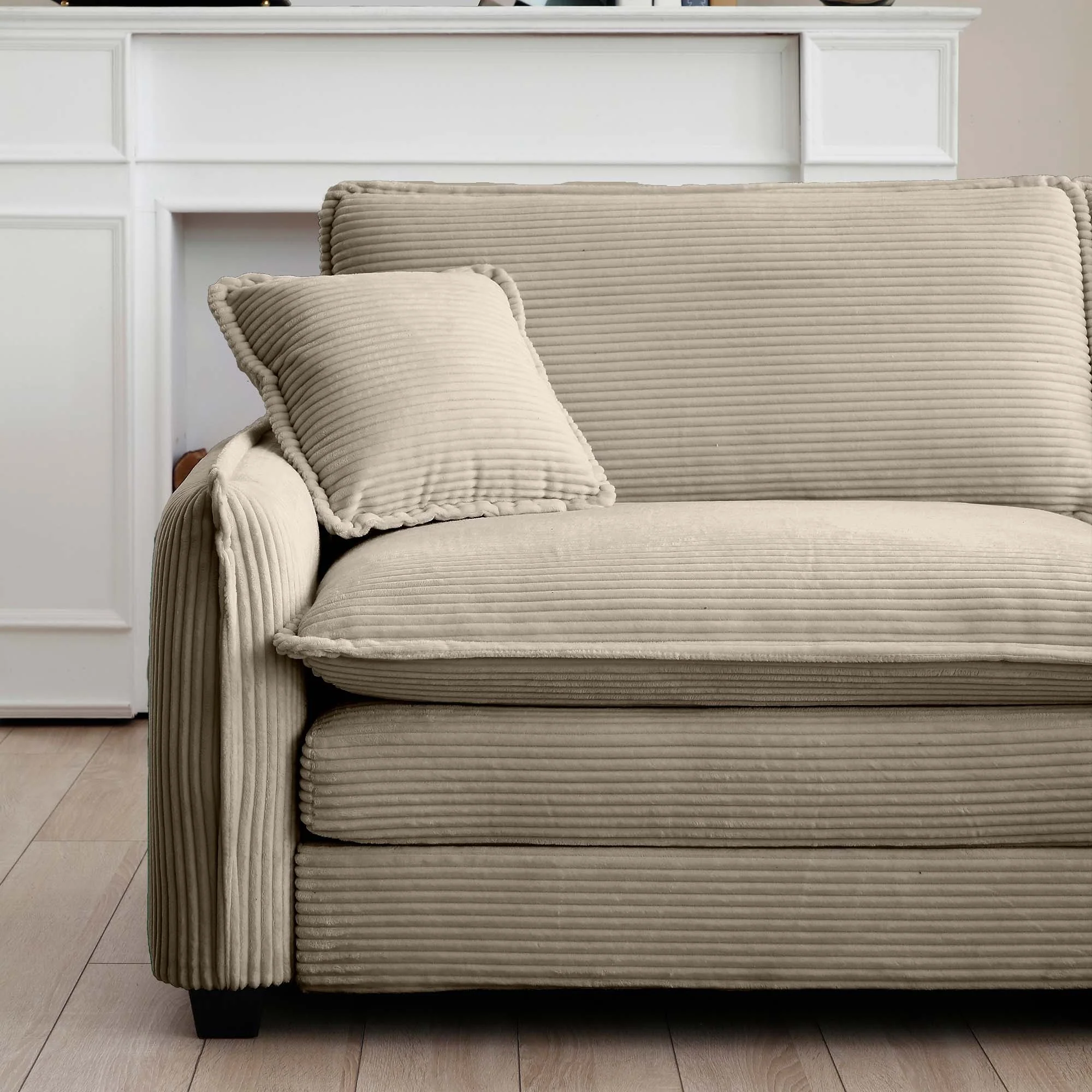 Walker Edison | Corduroy Cloud Deep Seated Accent Sofa Chairs - Image 12