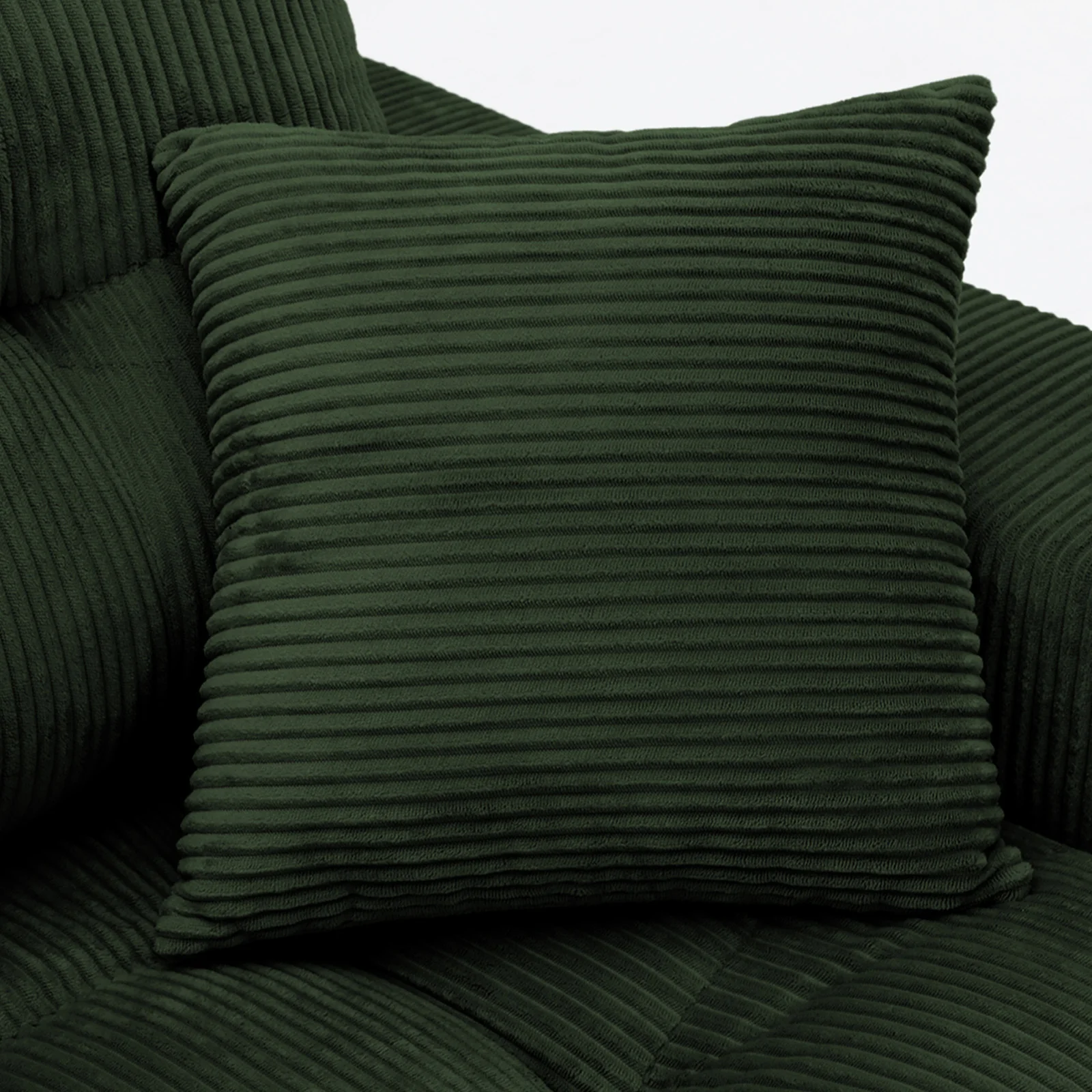 Corduroy Corner Chaise L-Shaped Sectional Sofa Bed with High-Density Sponge - Image 11