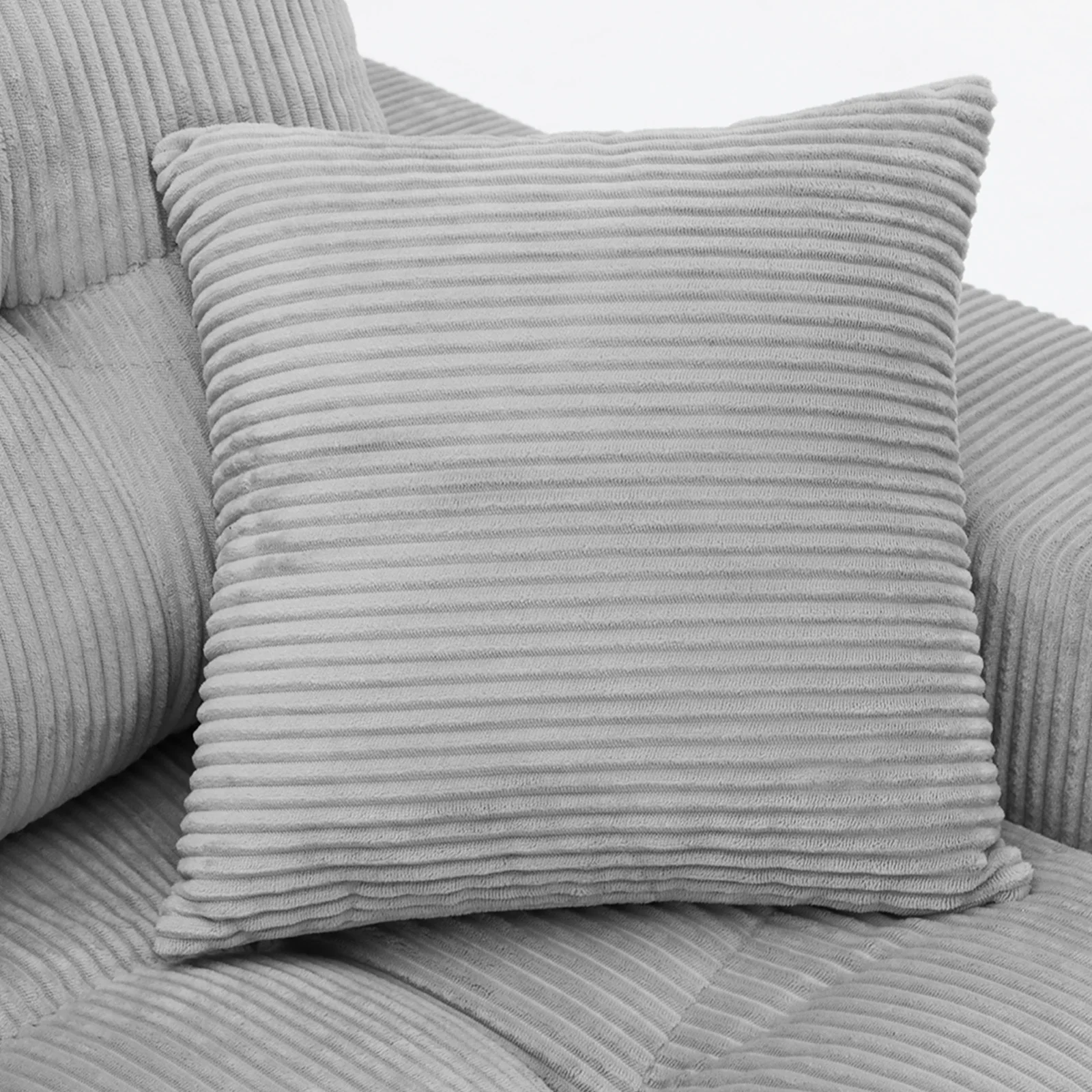 Corduroy Corner Chaise L-Shaped Sectional Sofa Bed with High-Density Sponge - Image 22
