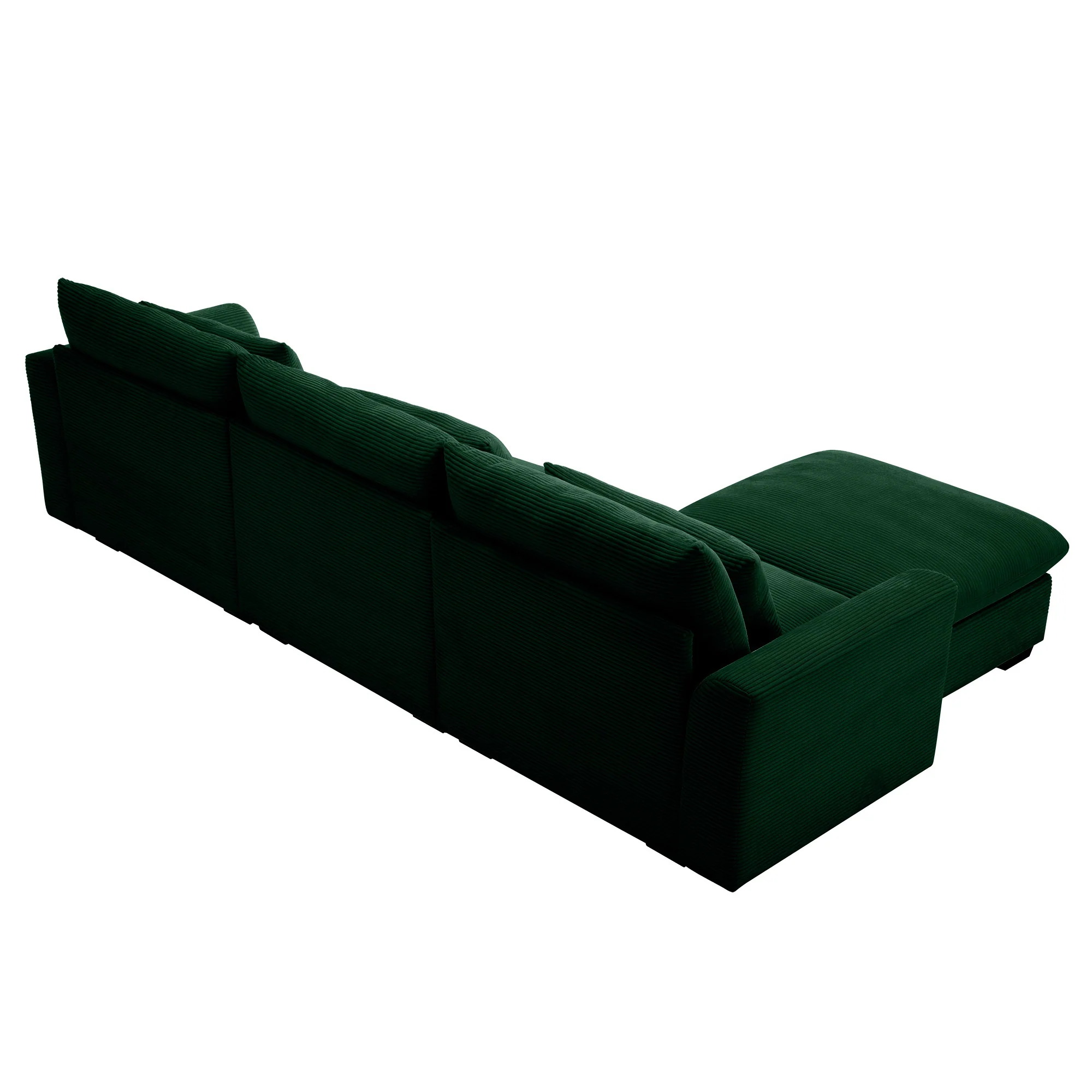 Walker Edison | Corduroy Sectional Sofa with Storage Ottoman - Image 6