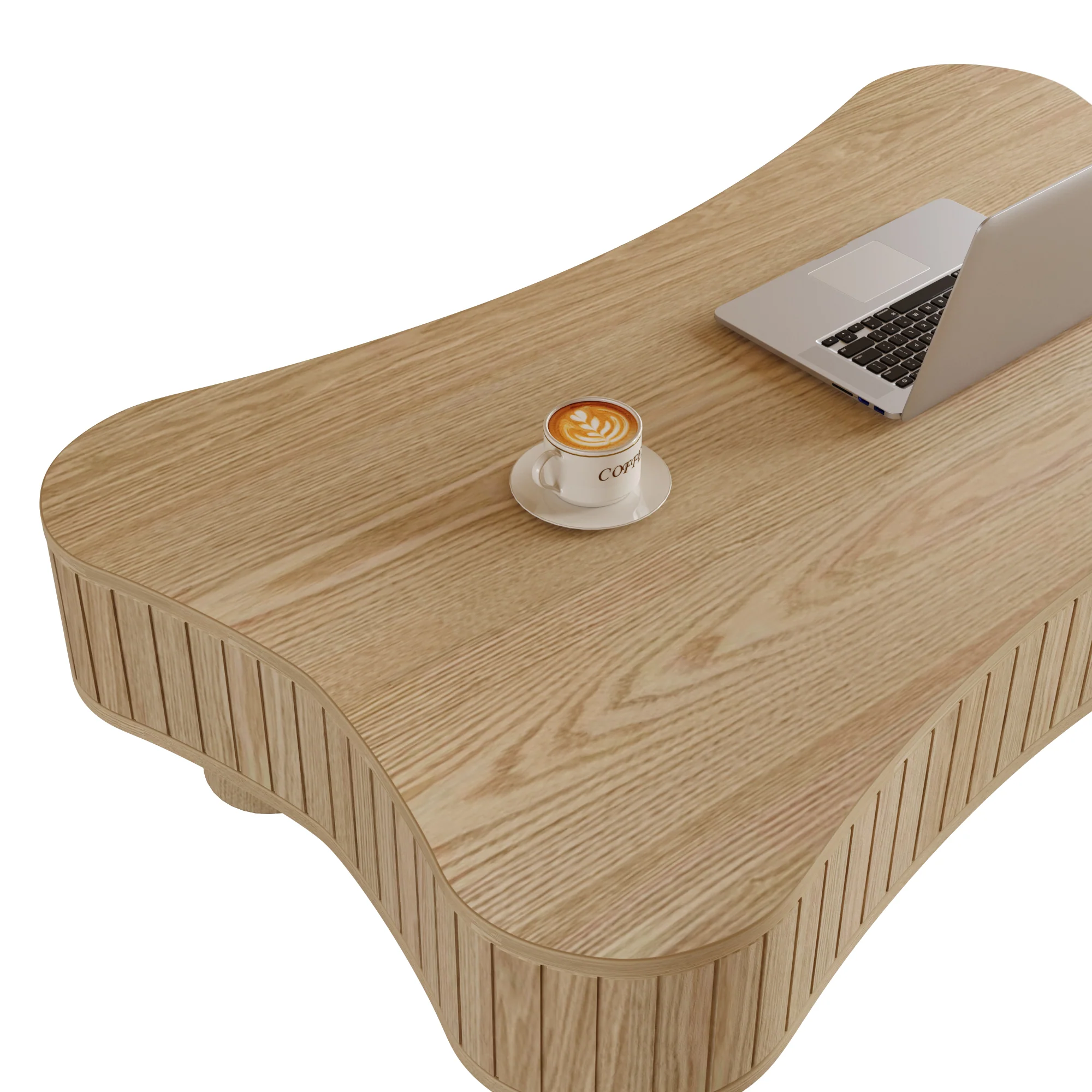 Walker Edison | Curve Design Reeded Lift Top Coffee Table and Desk - Image 12