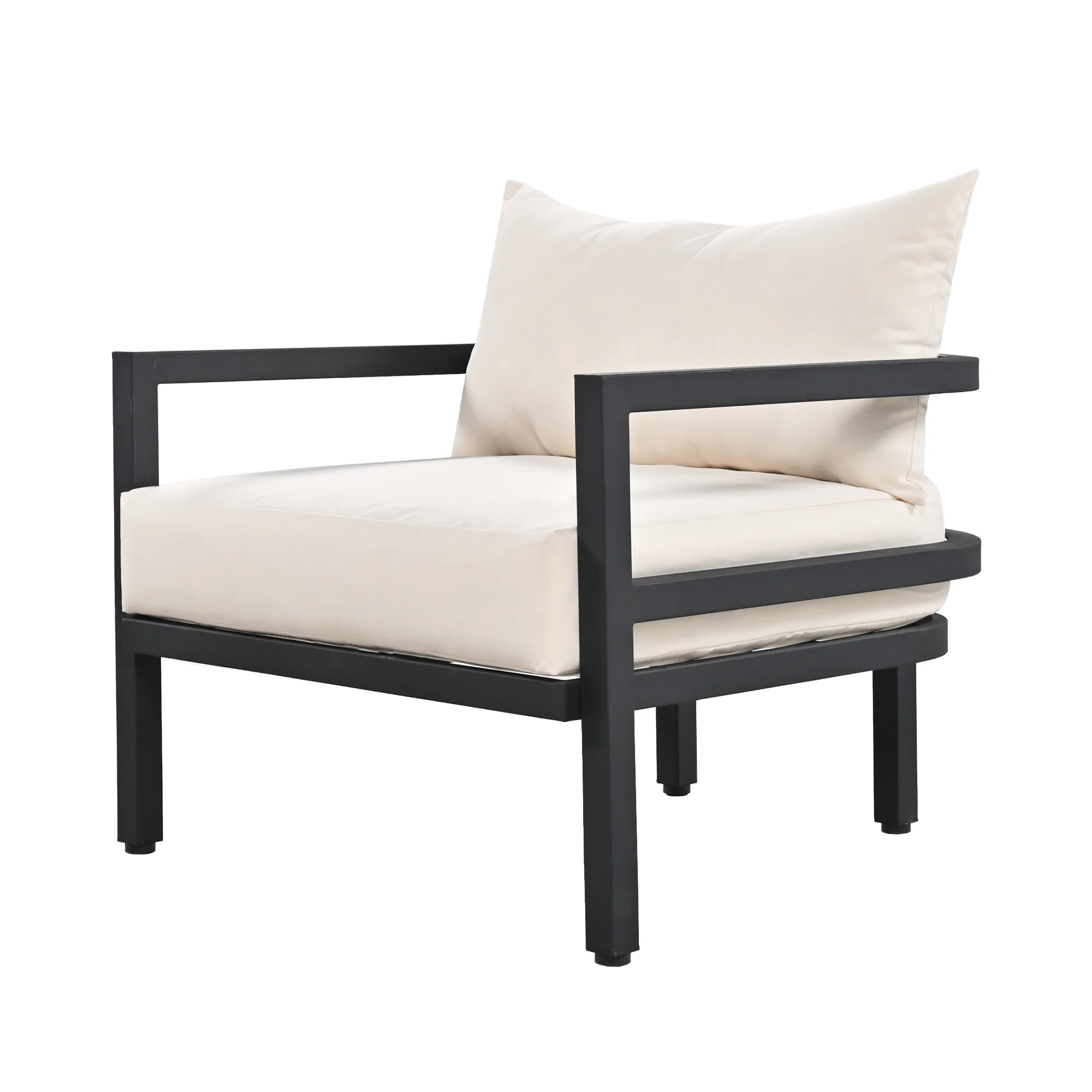 Walker Edison | Curve Design Steel Outdoor Sofa Set - Image 8