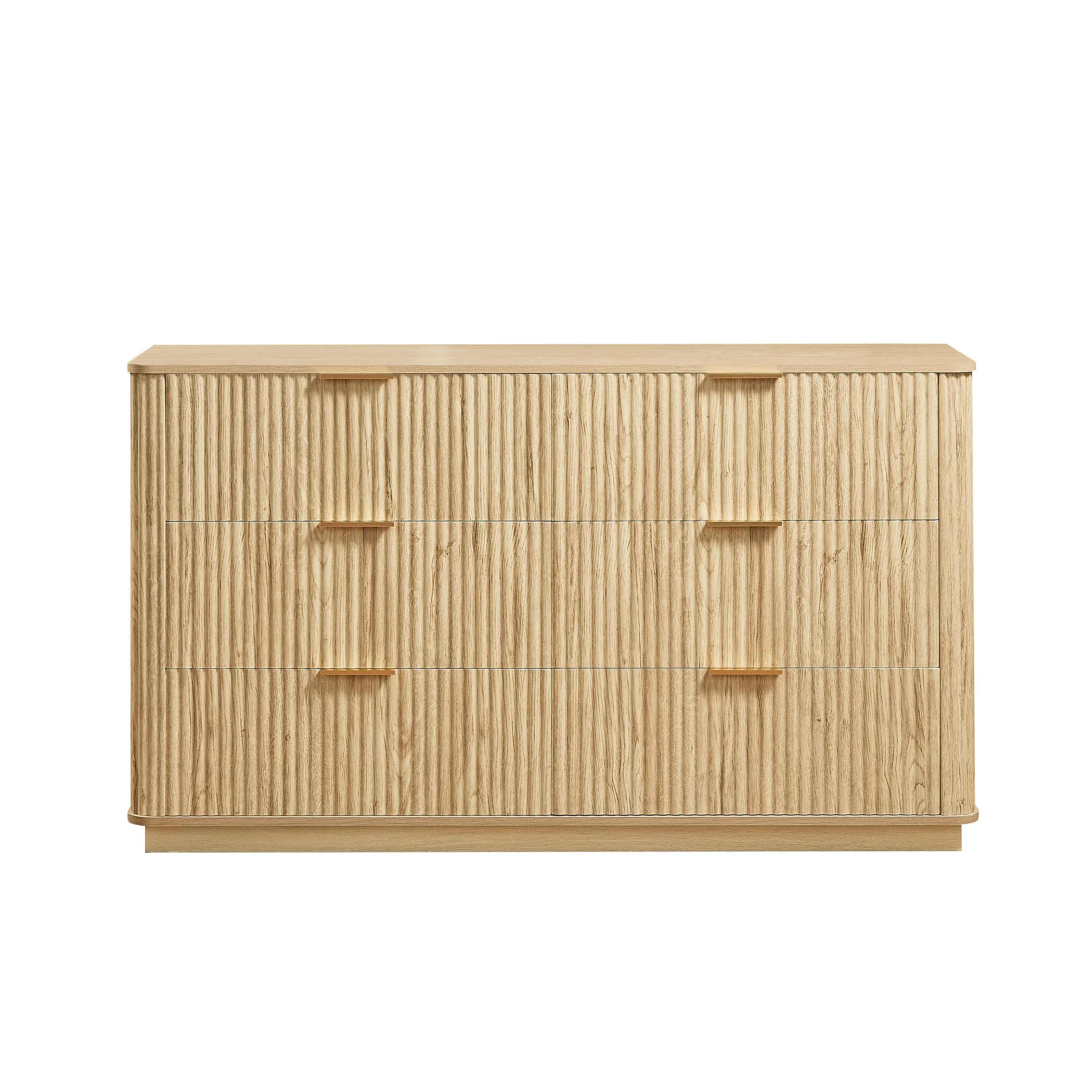 Curved wave Design Fluted 55' Wide Modern 6 Drawers Dresser - Image 21