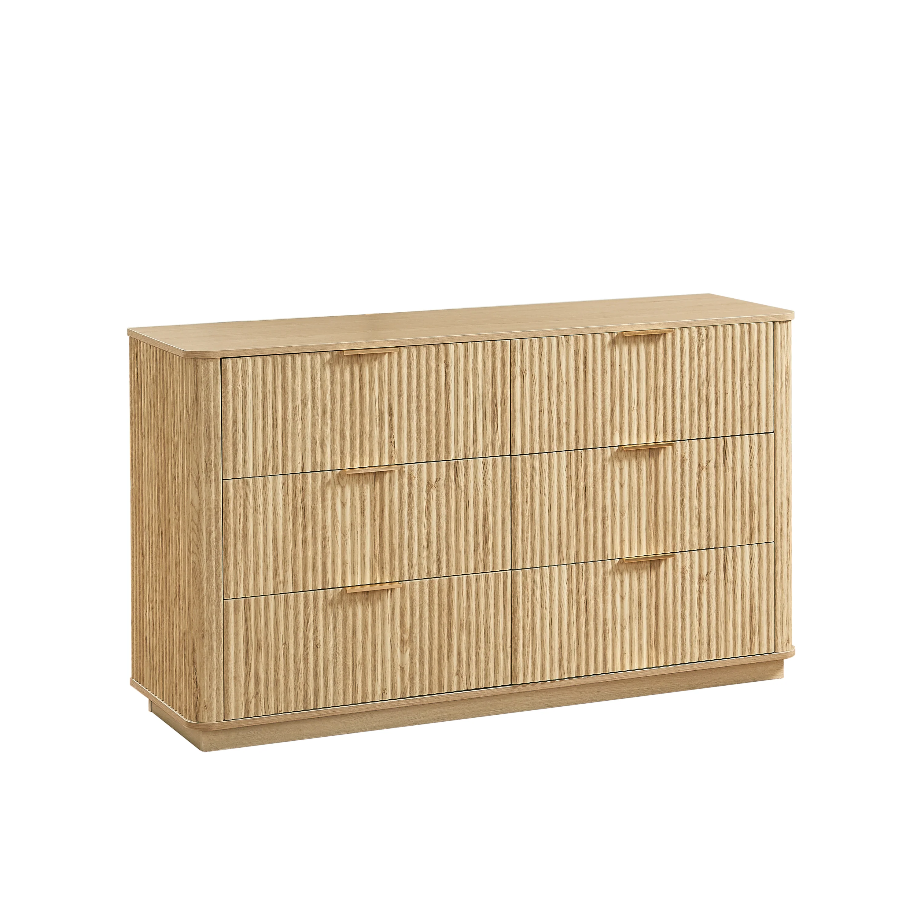 Curved wave Design Fluted 55' Wide Modern 6 Drawers Dresser - Image 22