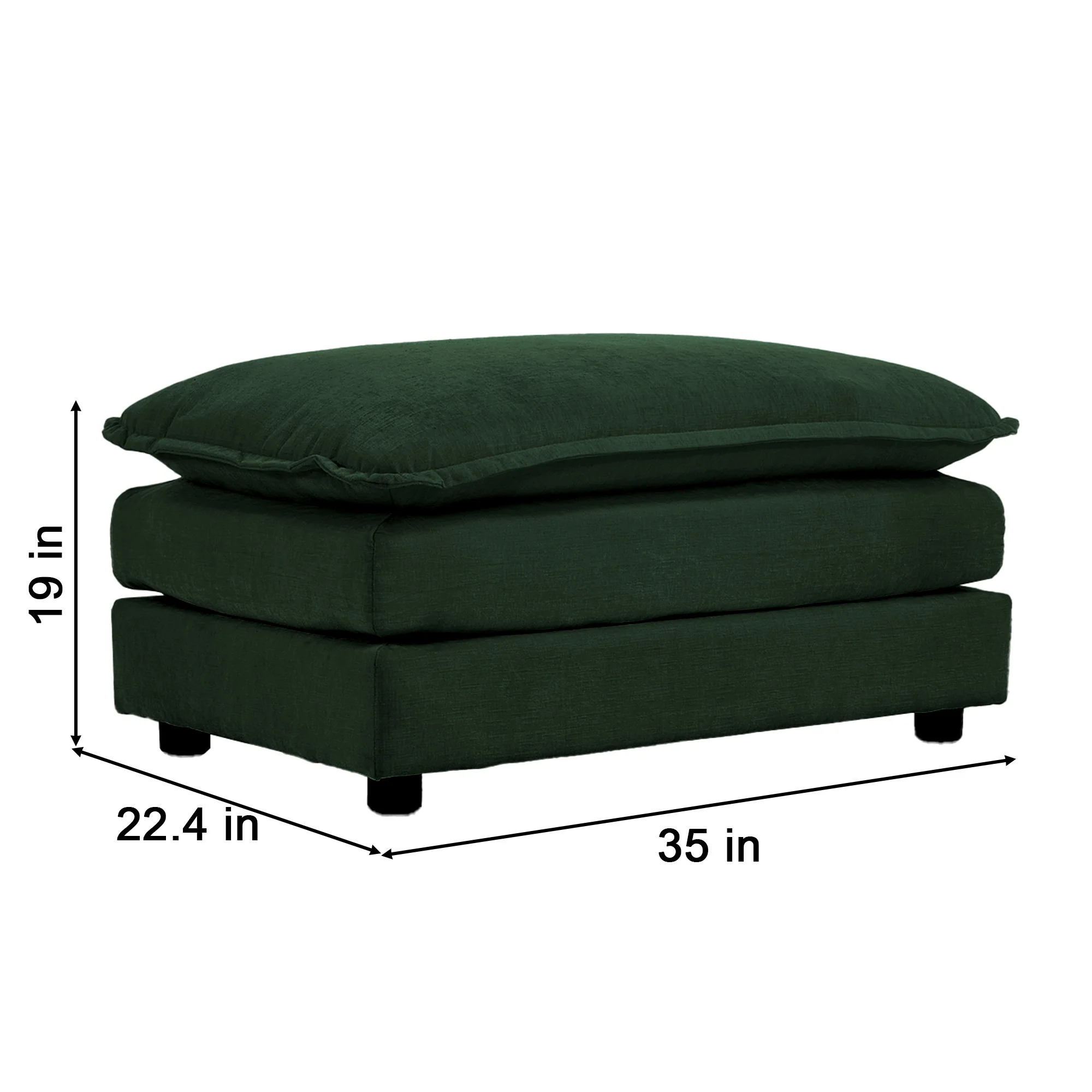 Walker Edison | Chenille Modular Cloud Couch with L-Shaped Sectional and Ottoman - Image 10