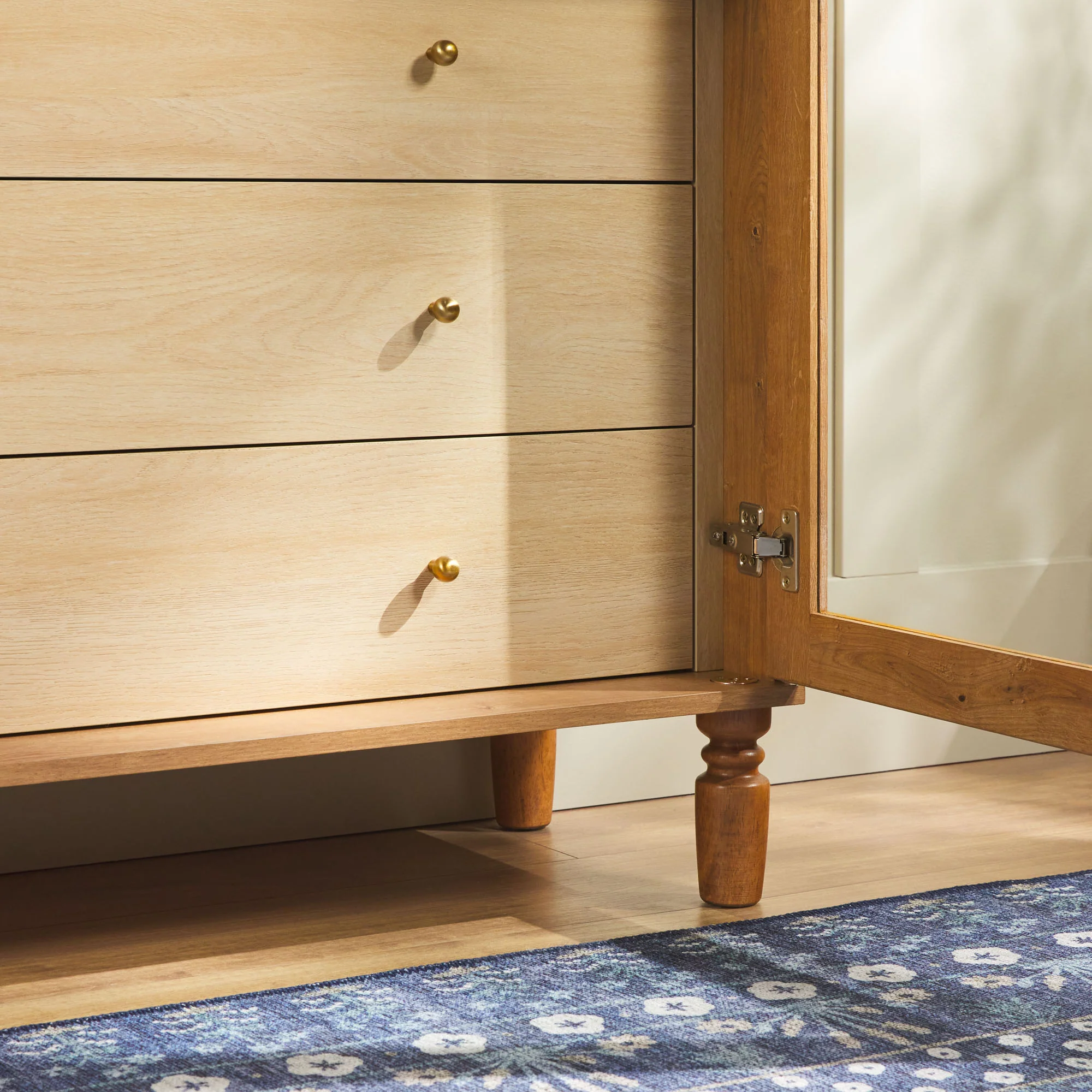Darci Modern Arched Bookshelf Cabinet with Glass Doors & Inner Drawers - Image 33