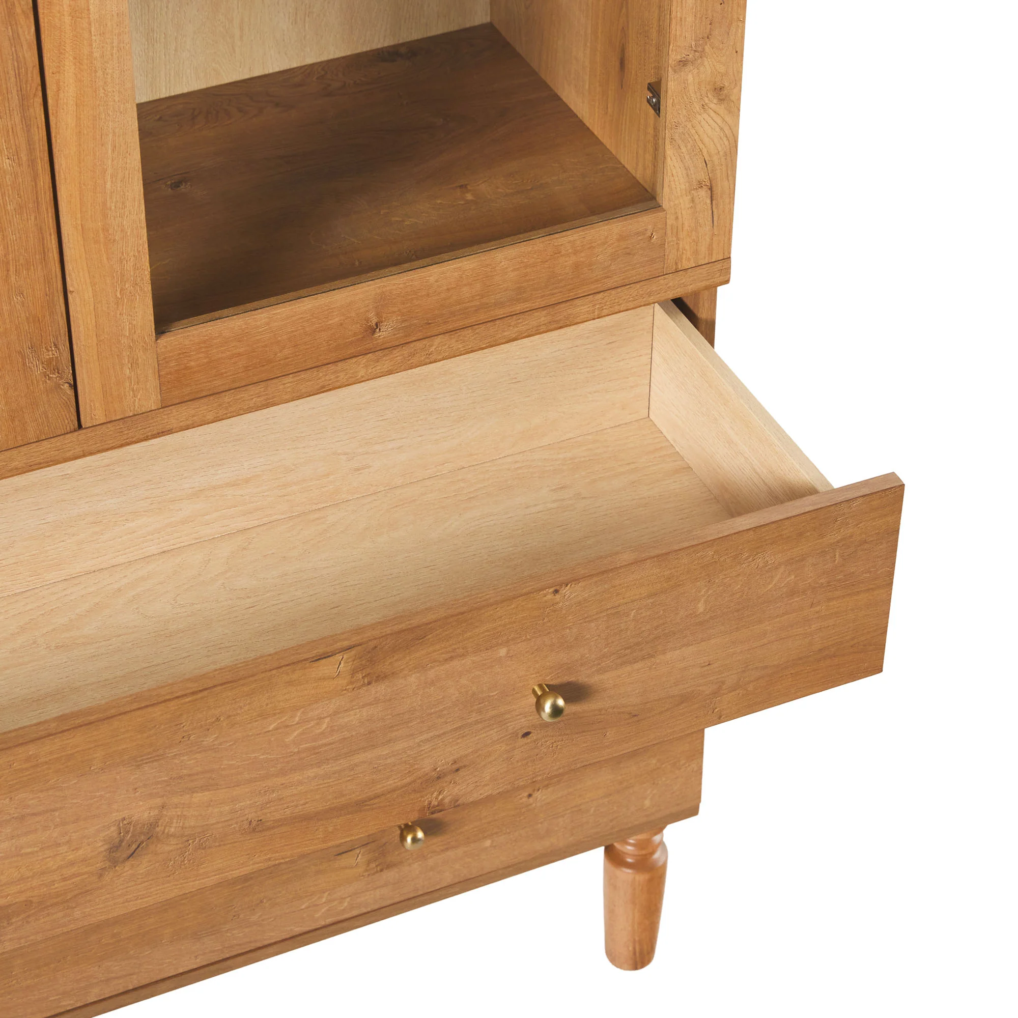 Darci Modern Arched Bookshelf Cabinet with Glass Doors - Image 9