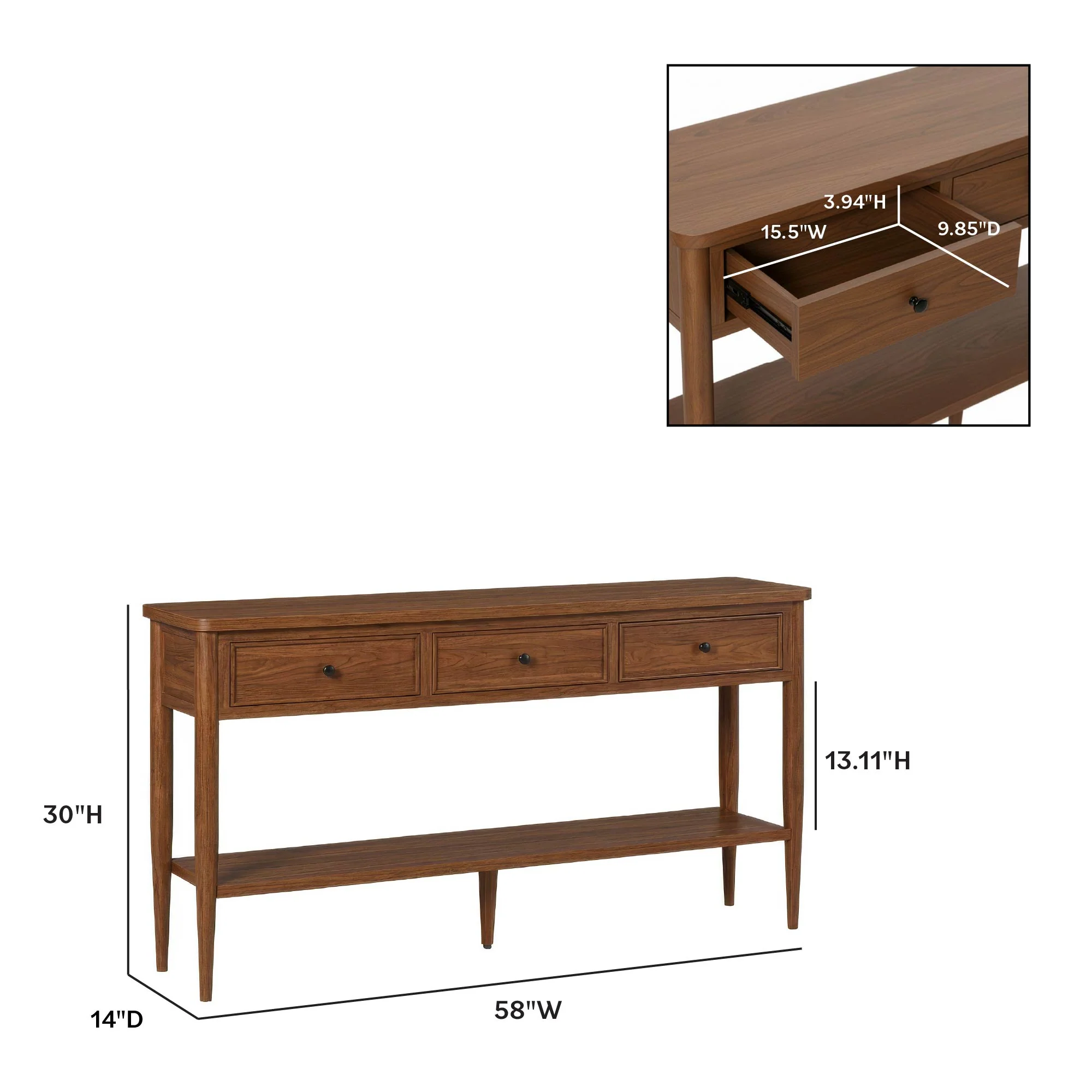 Diedra Modern Entry Table with Drawer Storage - Image 11