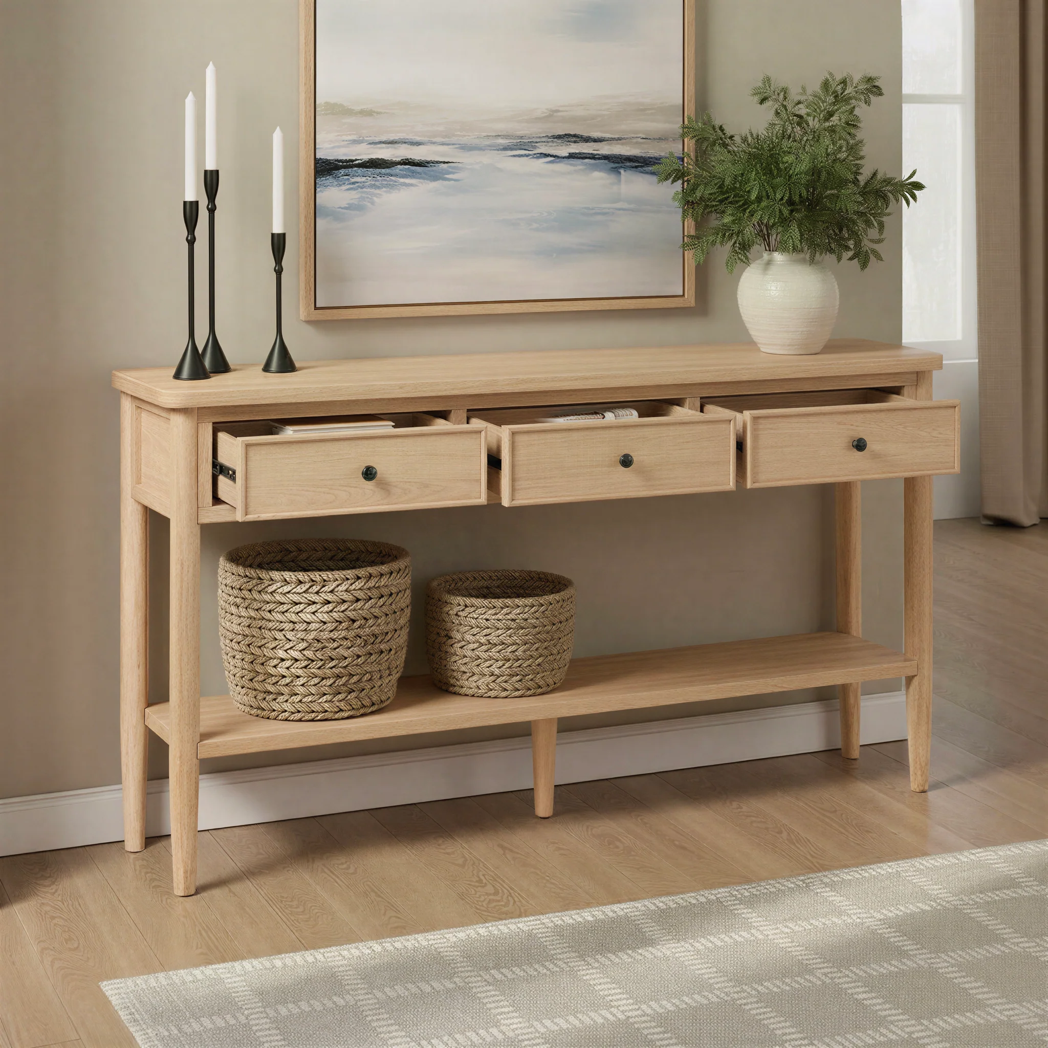 Diedra Modern Entry Table with Drawer Storage - Image 4