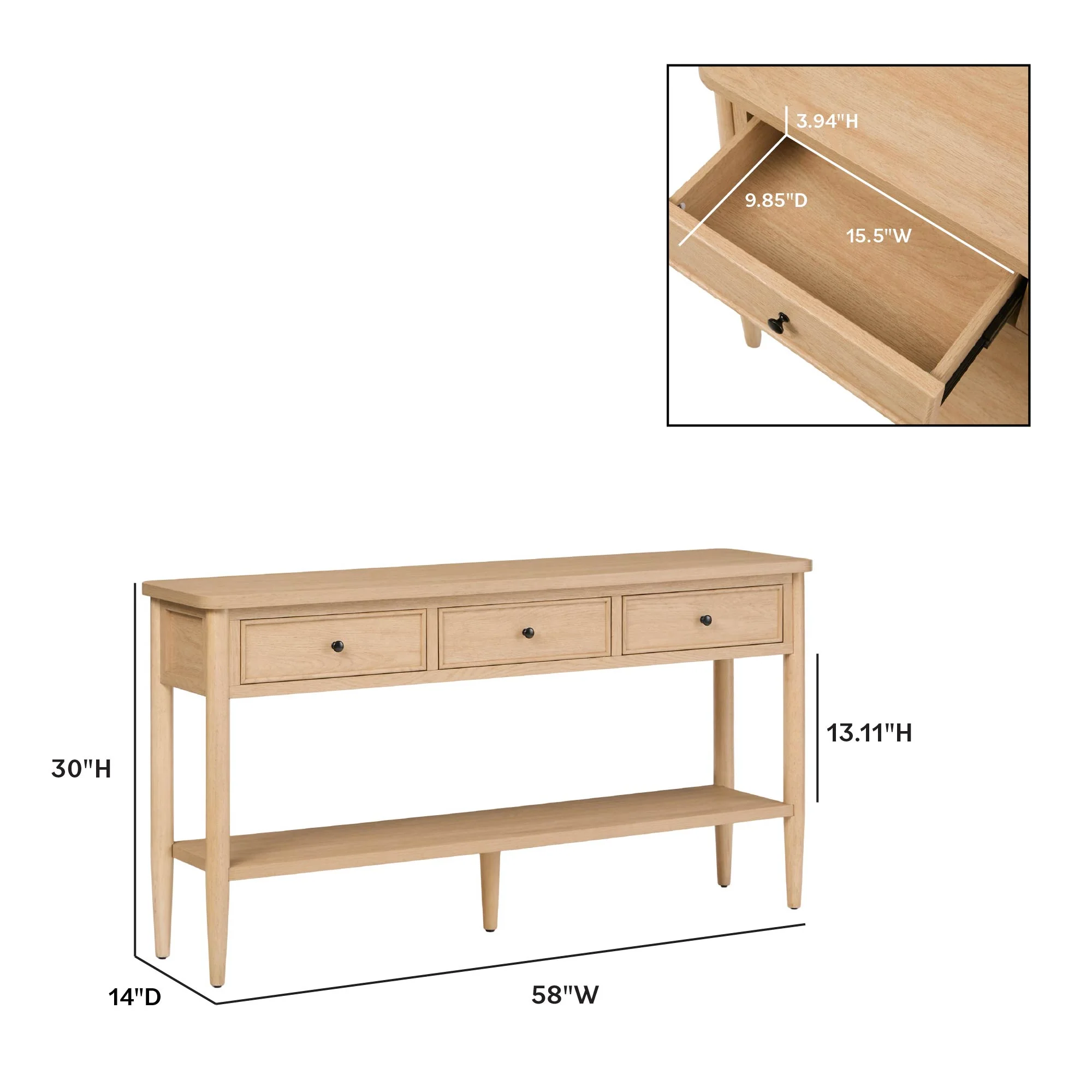 Diedra Modern Entry Table with Drawer Storage - Image 5