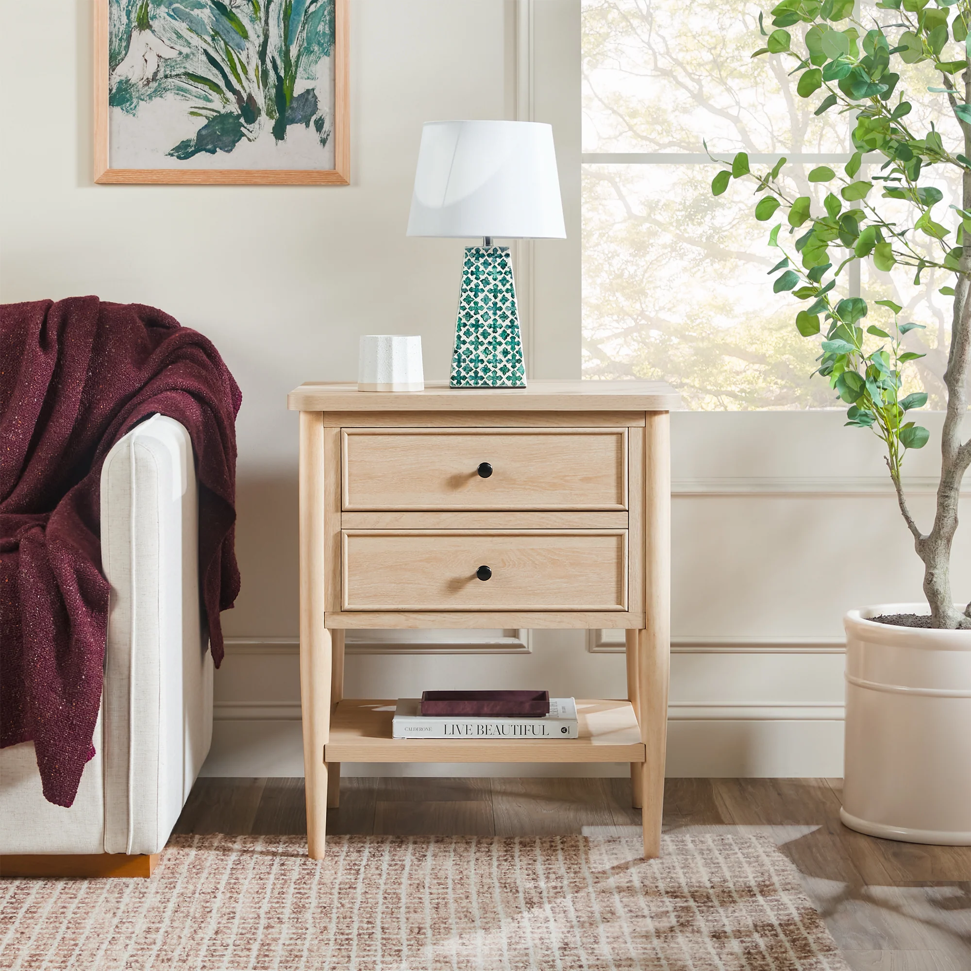 Diedra Modern Side Table & Nighstand with Drawers - Image 10