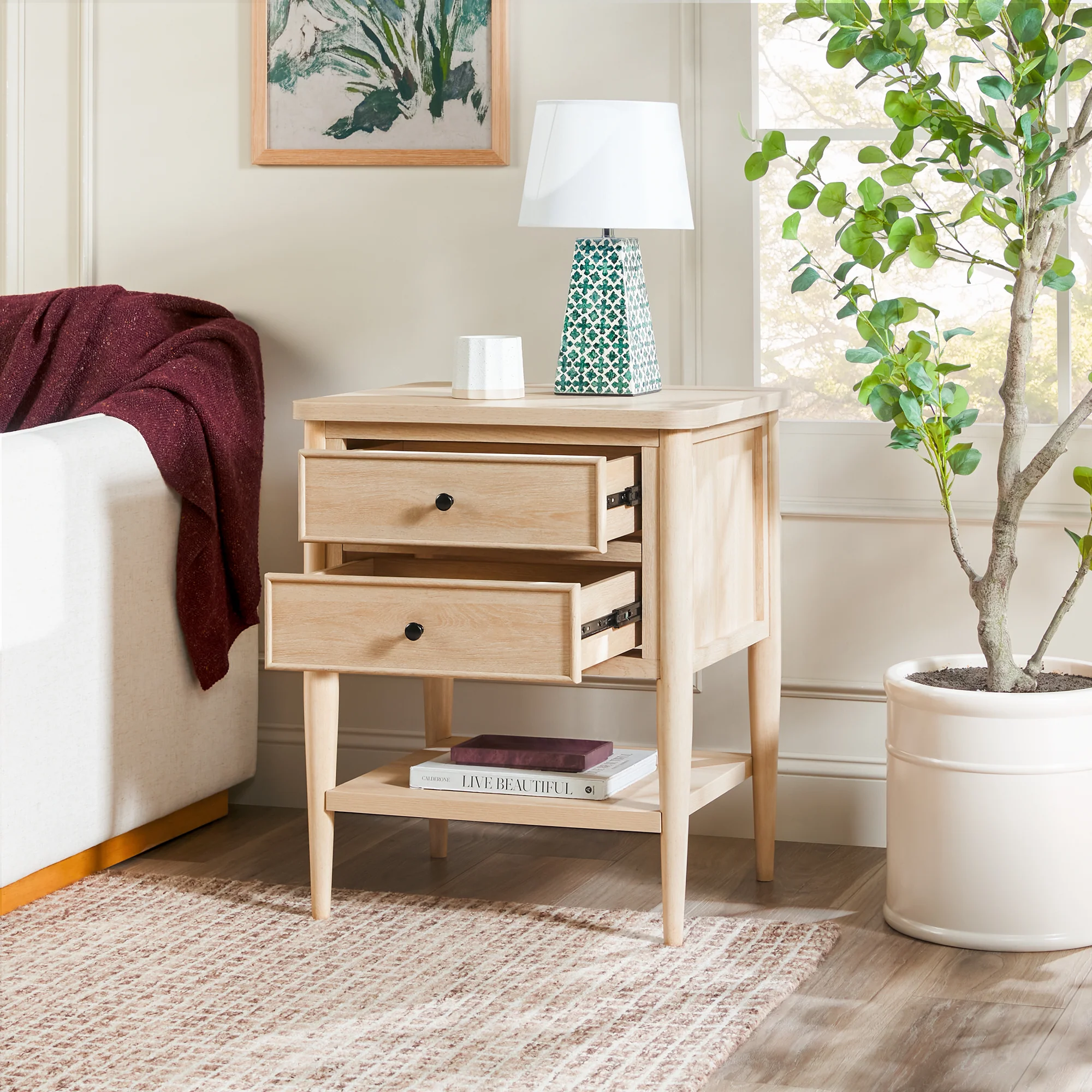 Diedra Modern Side Table & Nighstand with Drawers - Image 11