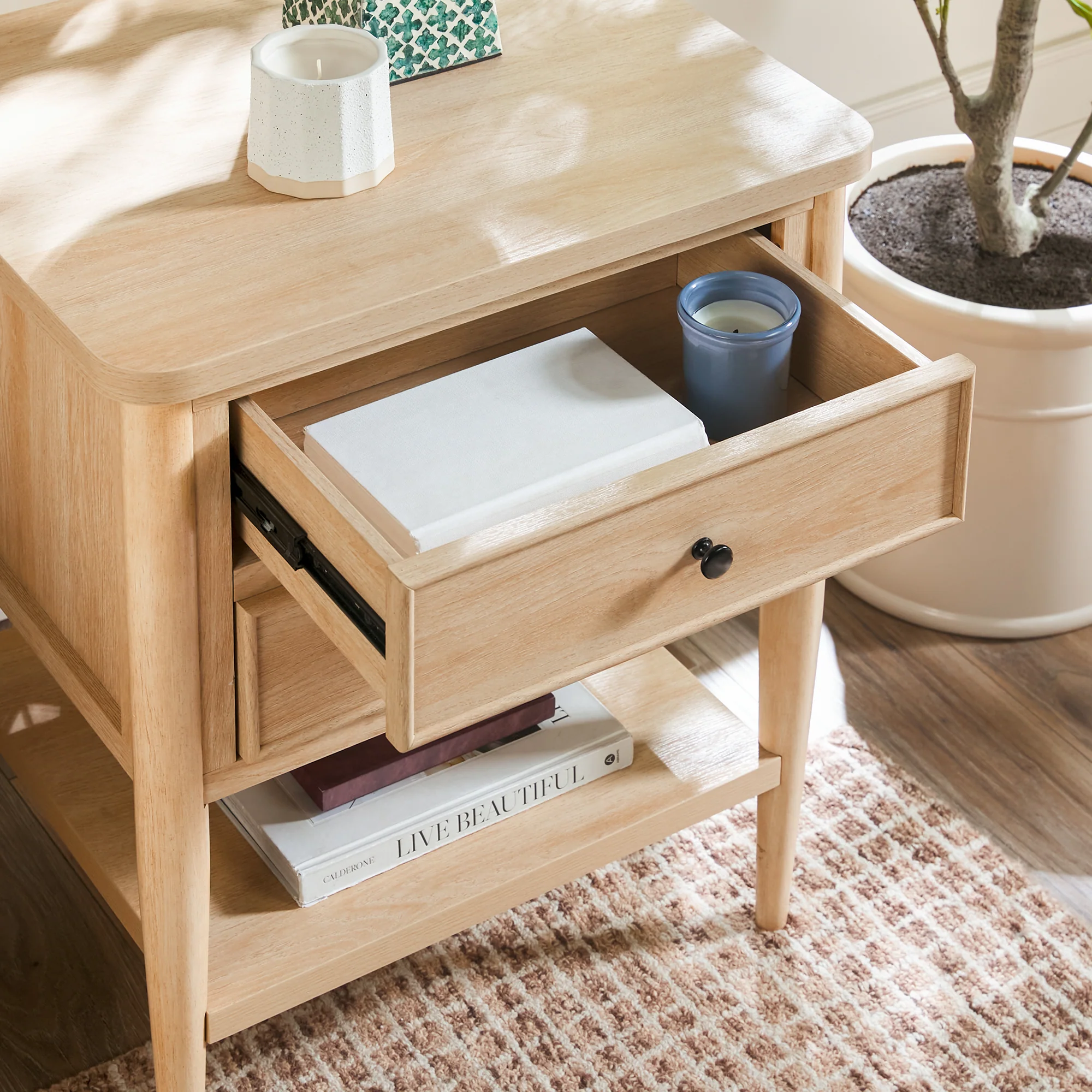 Diedra Modern Side Table & Nighstand with Drawers - Image 15
