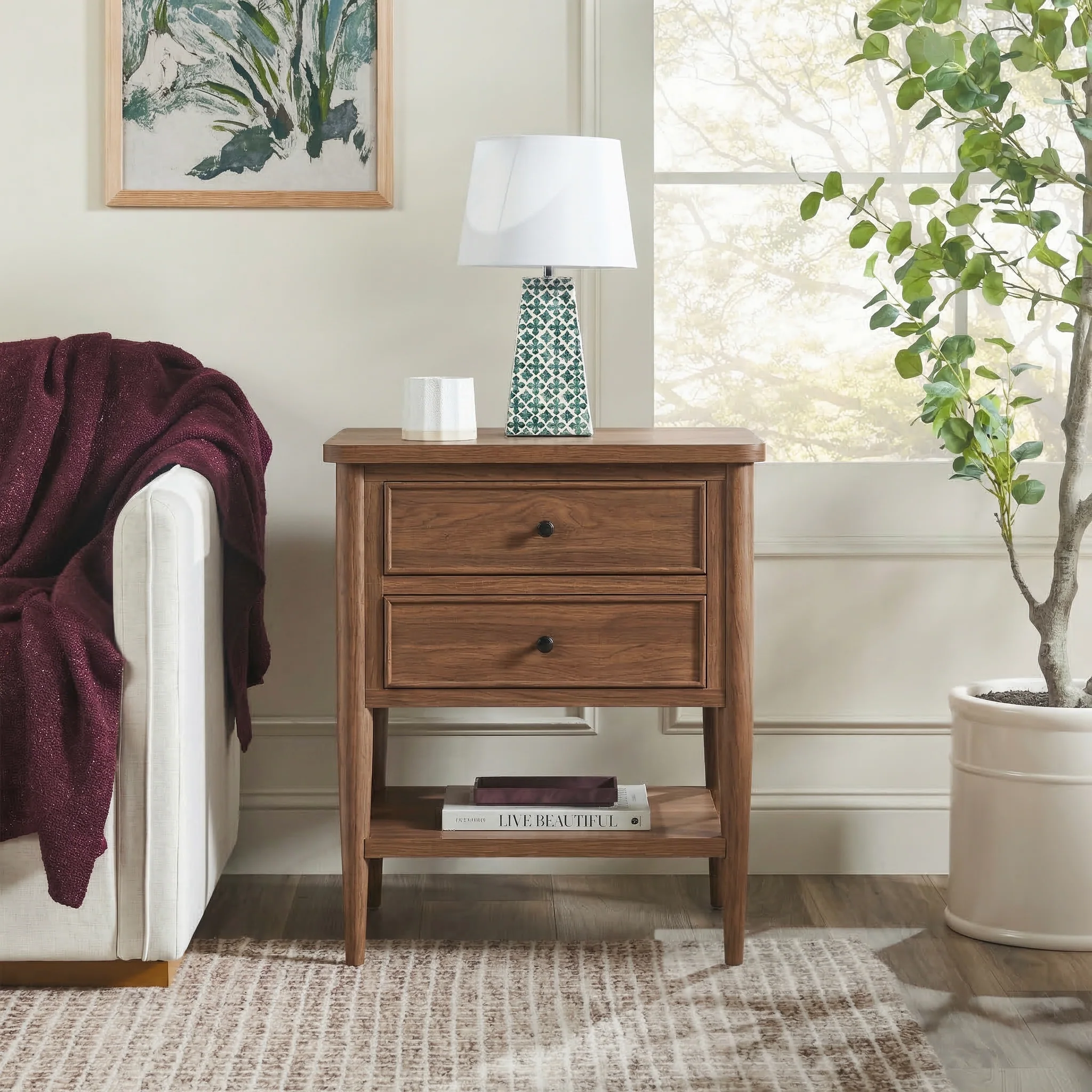 Diedra Modern Side Table & Nighstand with Drawers - Image 7