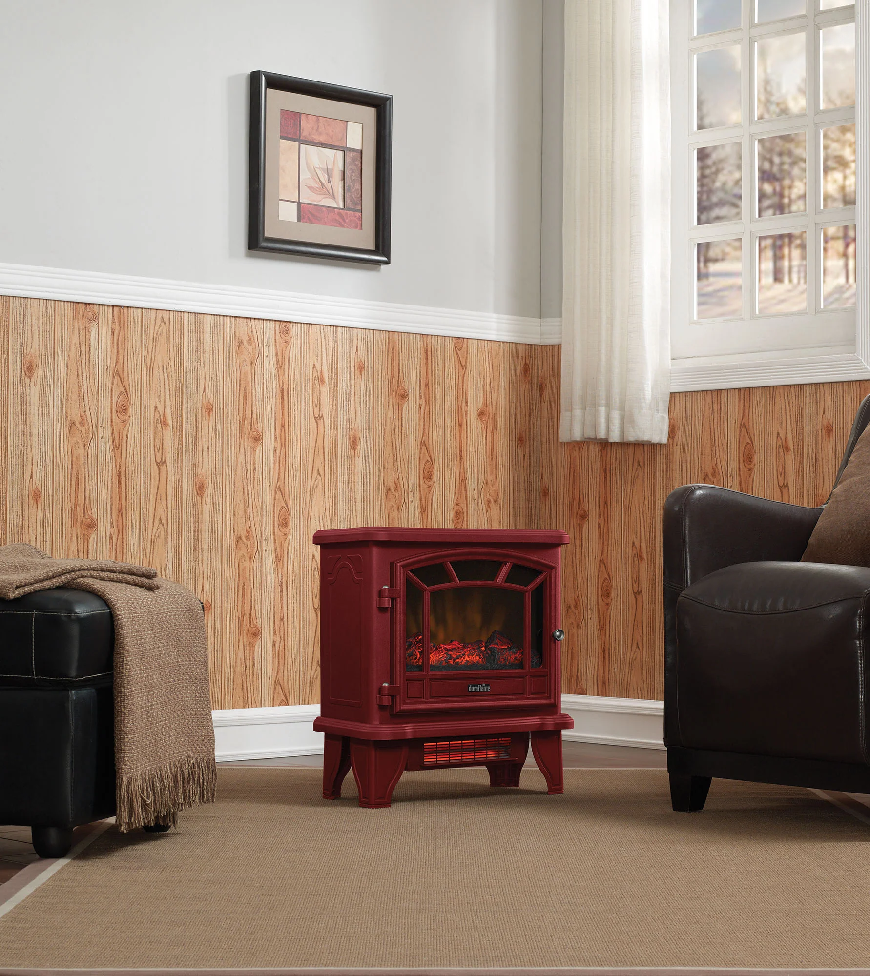 duraflame® Electric Fireplace Stove Heater with Temperature Dial
