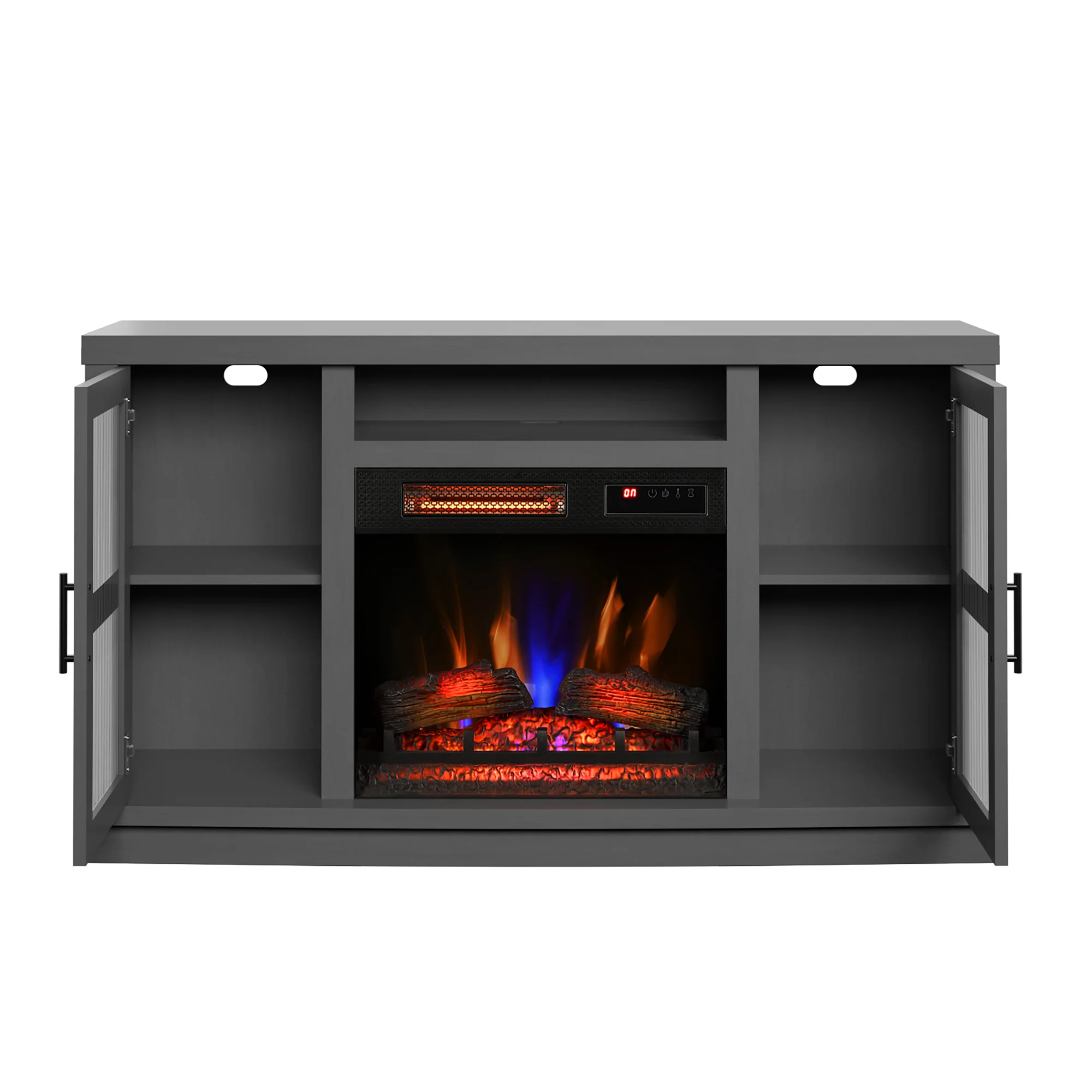 duraflame® Reeded Glass Door Electric Fireplace TV Stand Media Console - Image 11