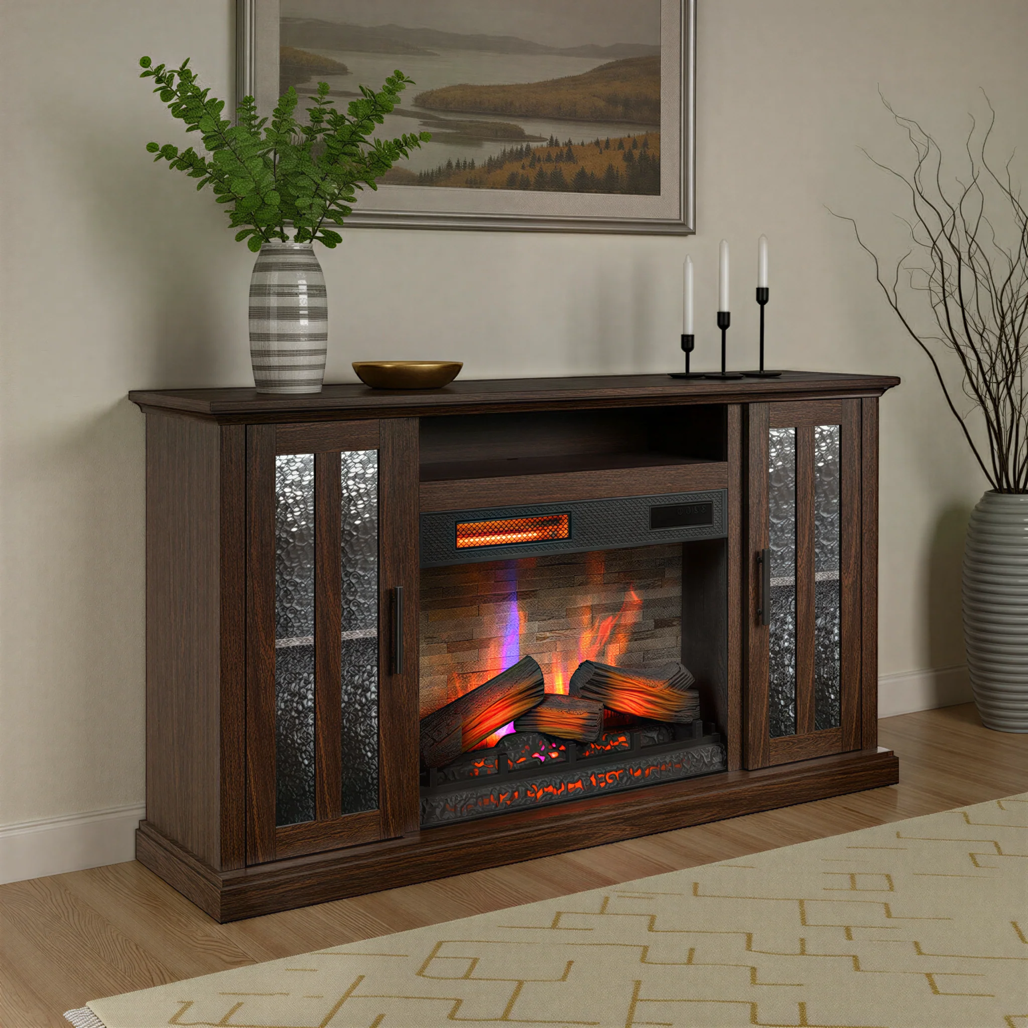 duraflame® Farmhouse Electric Fireplace TV Stand Media Console - Image 2