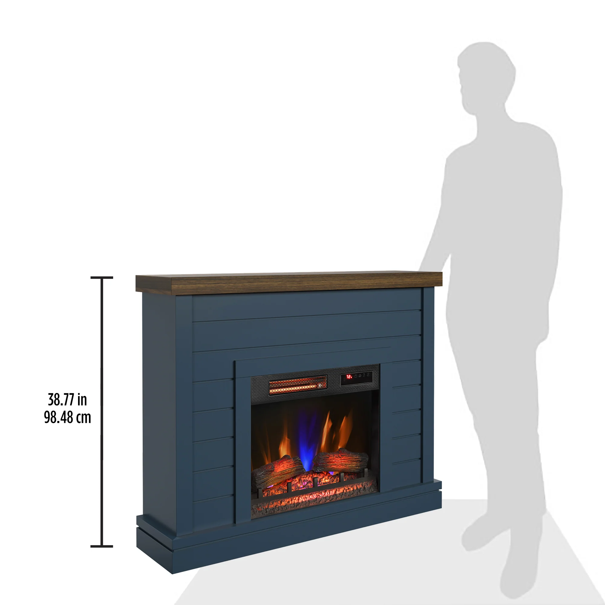 duraflame® Farmhouse Shiplap Electric Fireplace Wall Mantel - Image 11