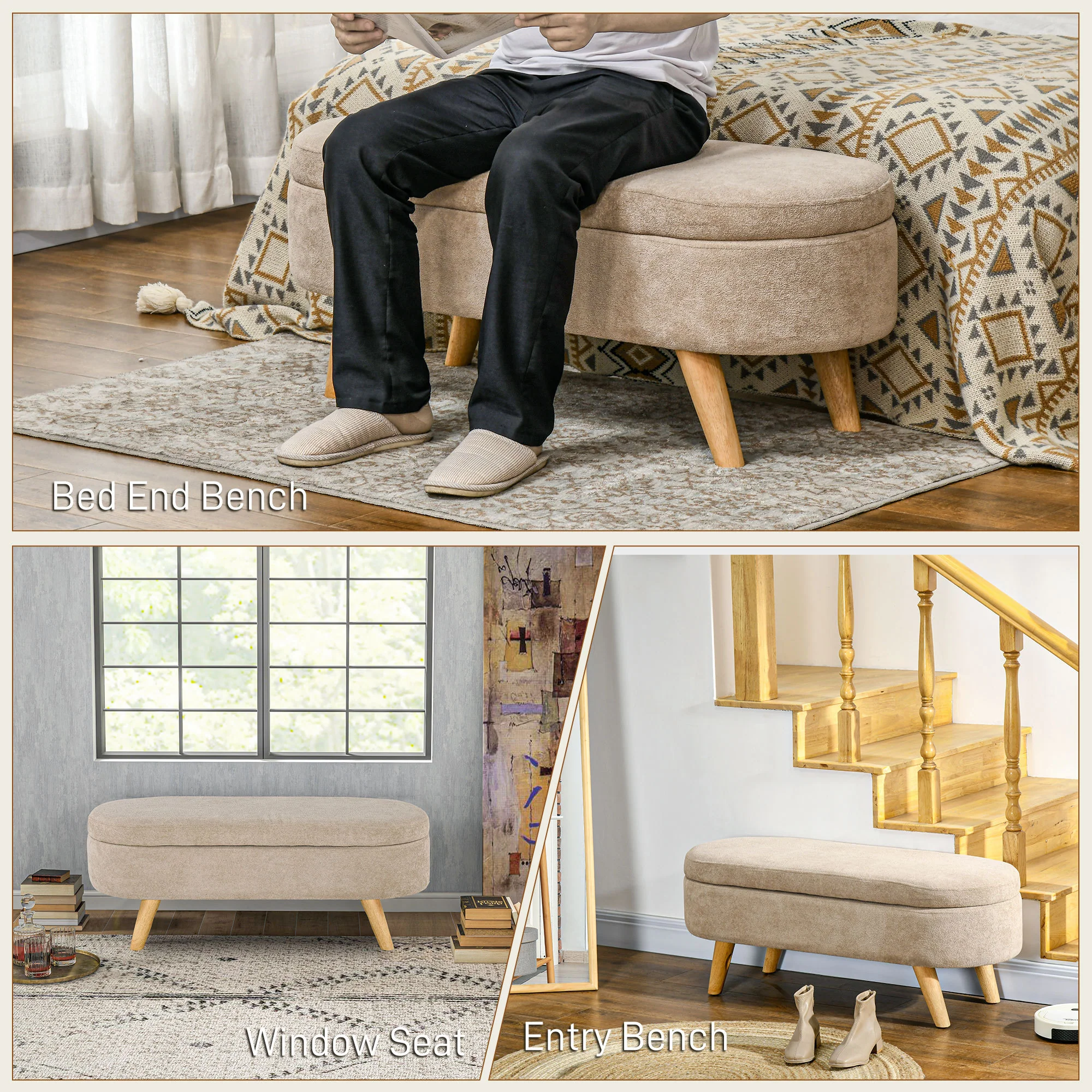 Walker Edison | Teddy Storage Ottoman Bench for any room - Image 6