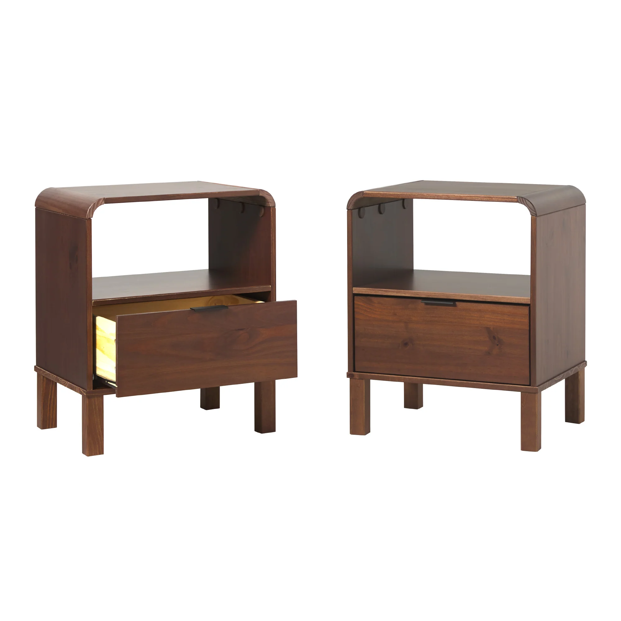 Elias Modern Curved-Frame Solid Wood Nightstand - Image 23