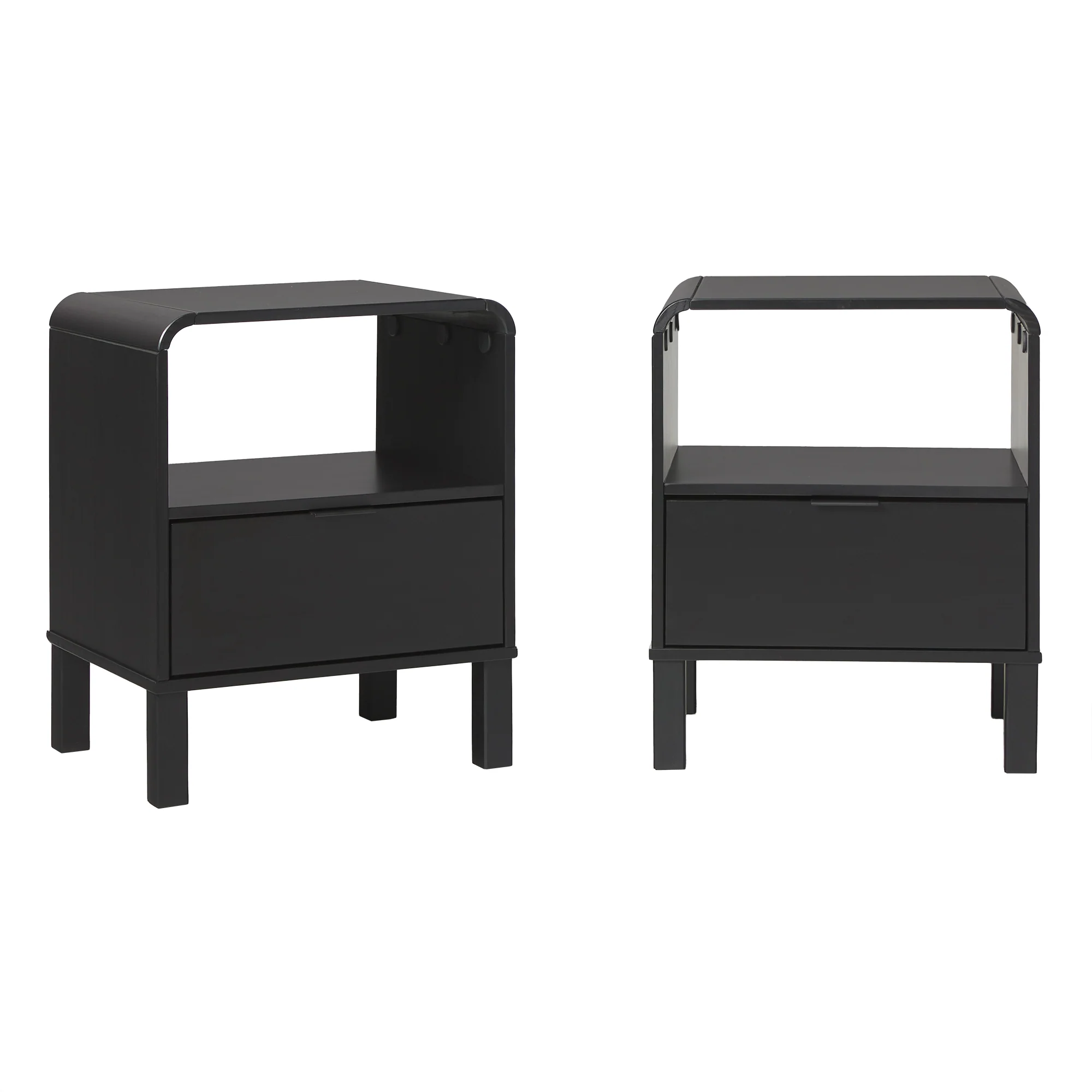 Elias Modern Curved-Frame Solid Wood Nightstand - Image 25