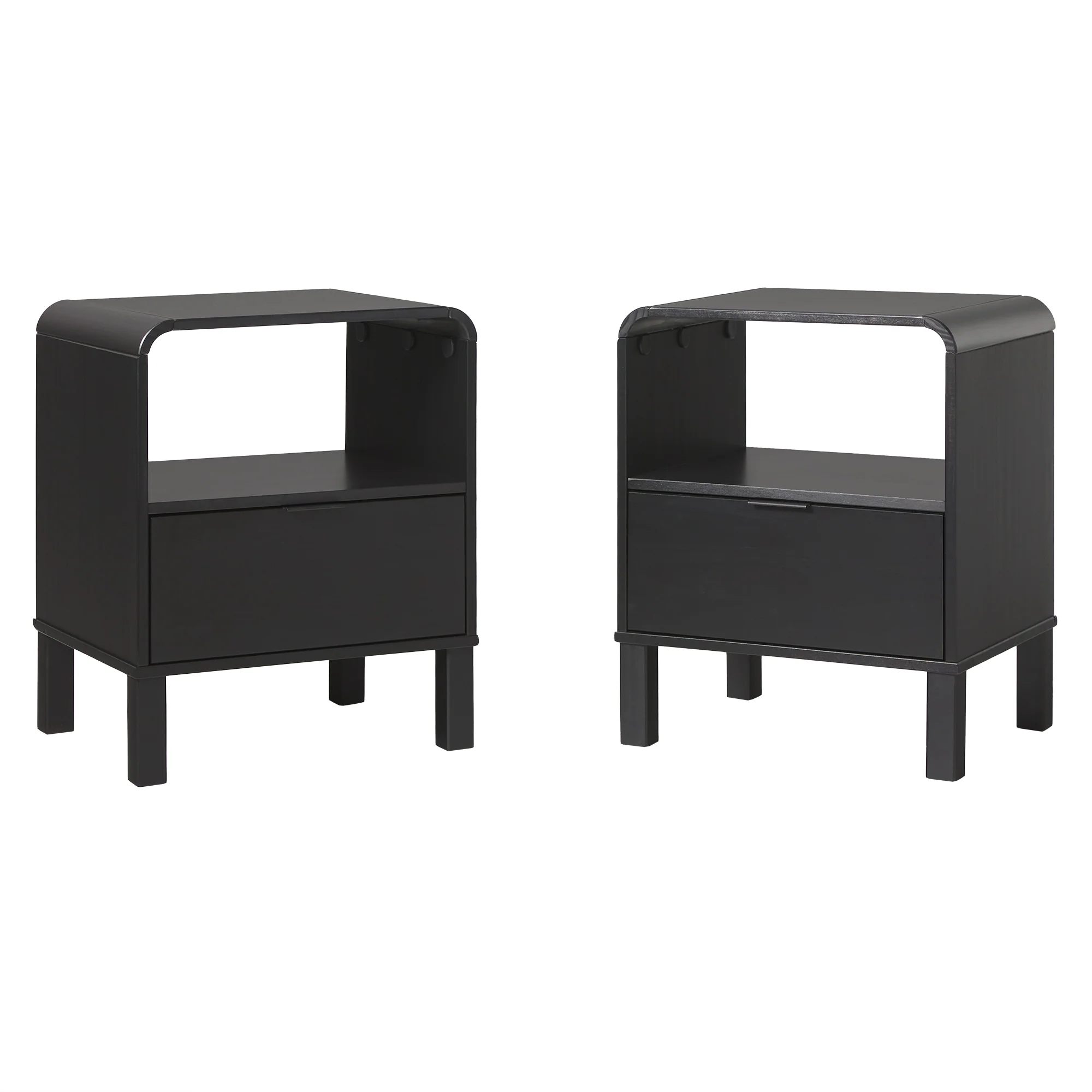 Elias Modern Curved-Frame Solid Wood Nightstand - Image 27