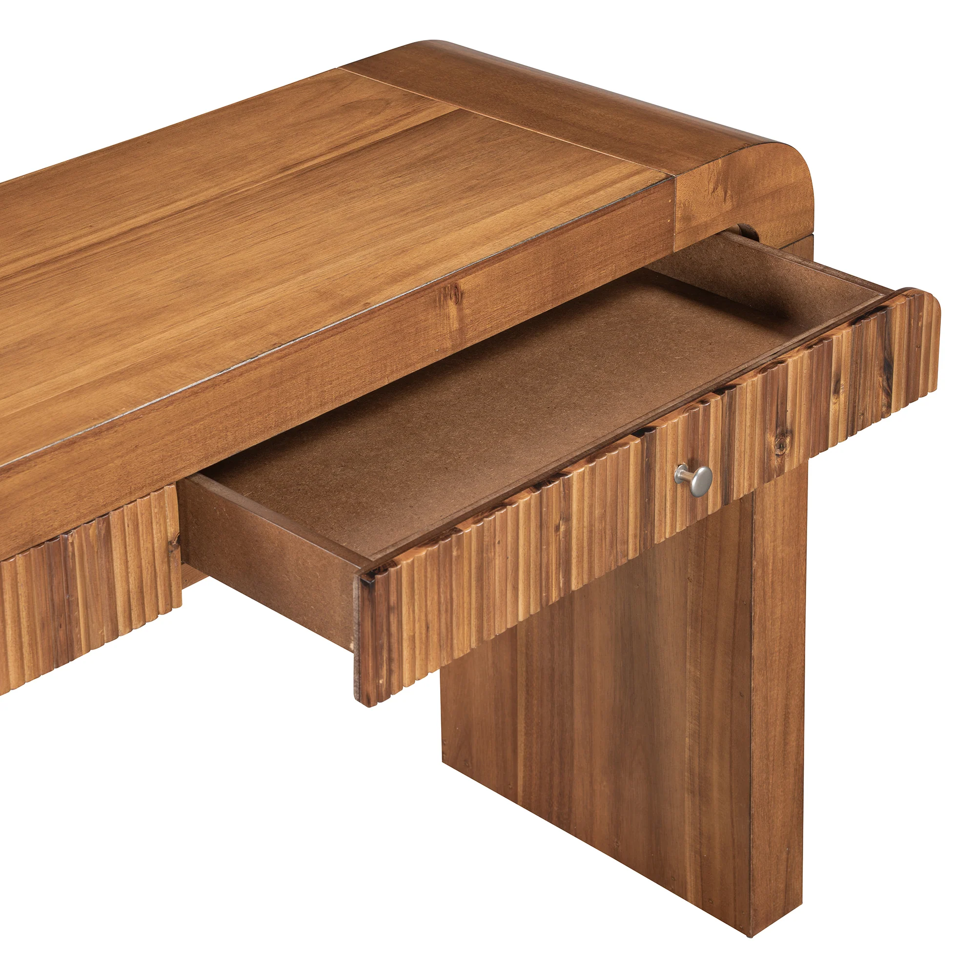 Walker Edison | Entryway Fluted Curve Design Console/Desk Table with Drawers - Image 10