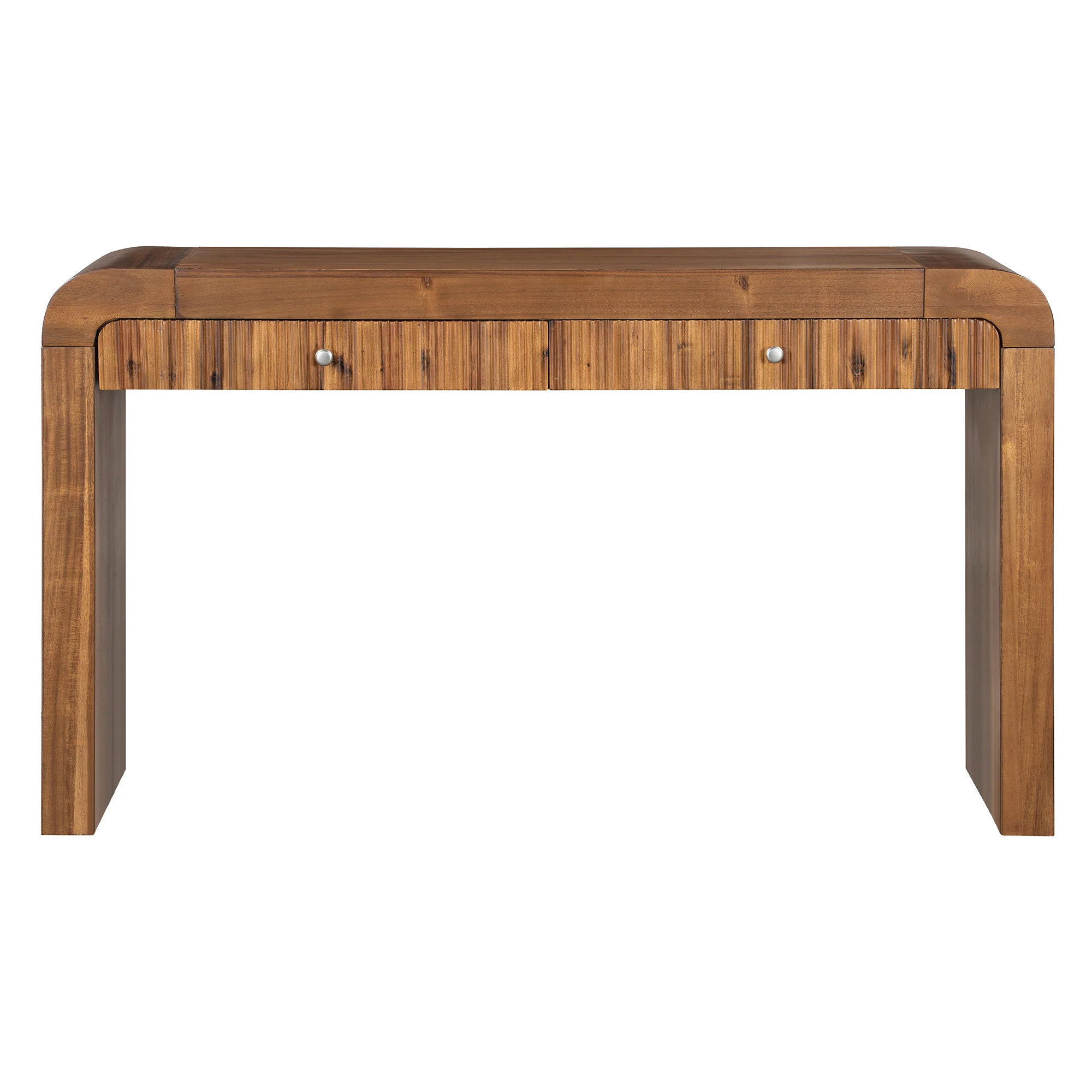 Walker Edison | Entryway Fluted Curve Design Console/Desk Table with Drawers - Image 12