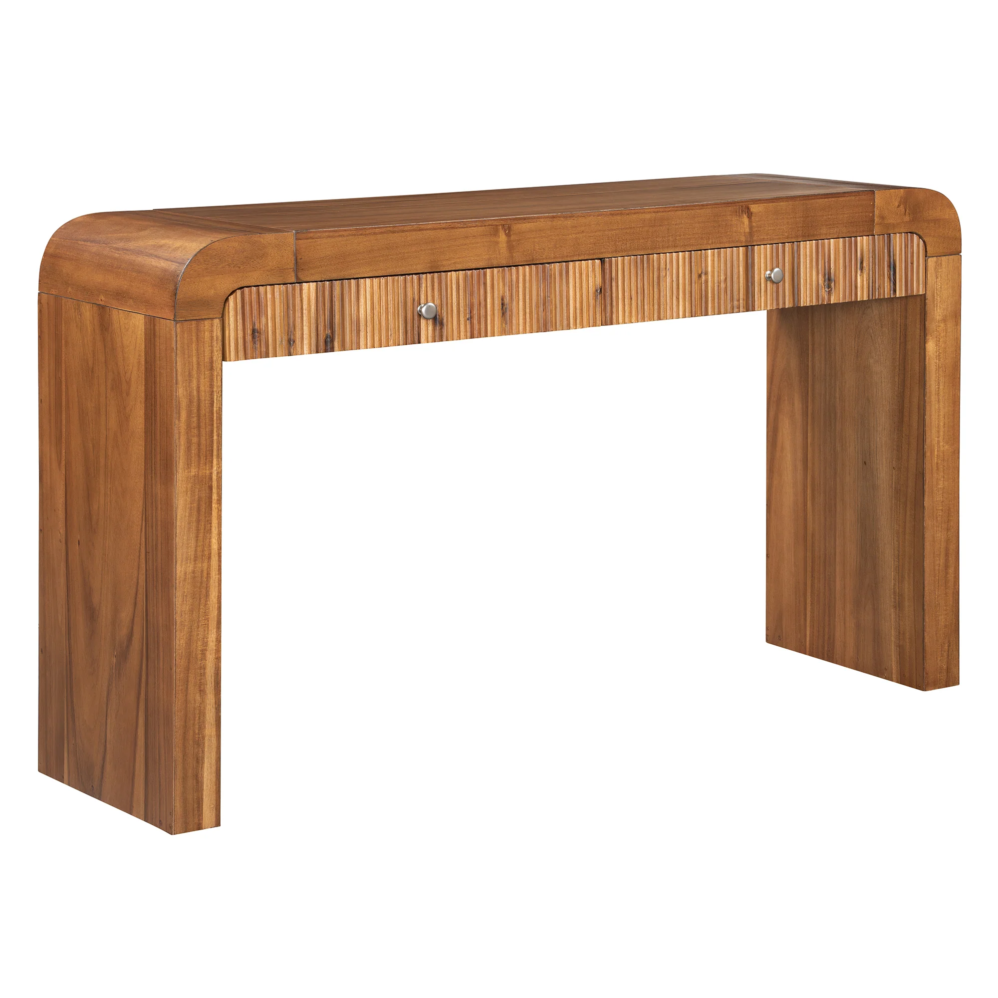 Walker Edison | Entryway Fluted Curve Design Console/Desk Table with Drawers - Image 13