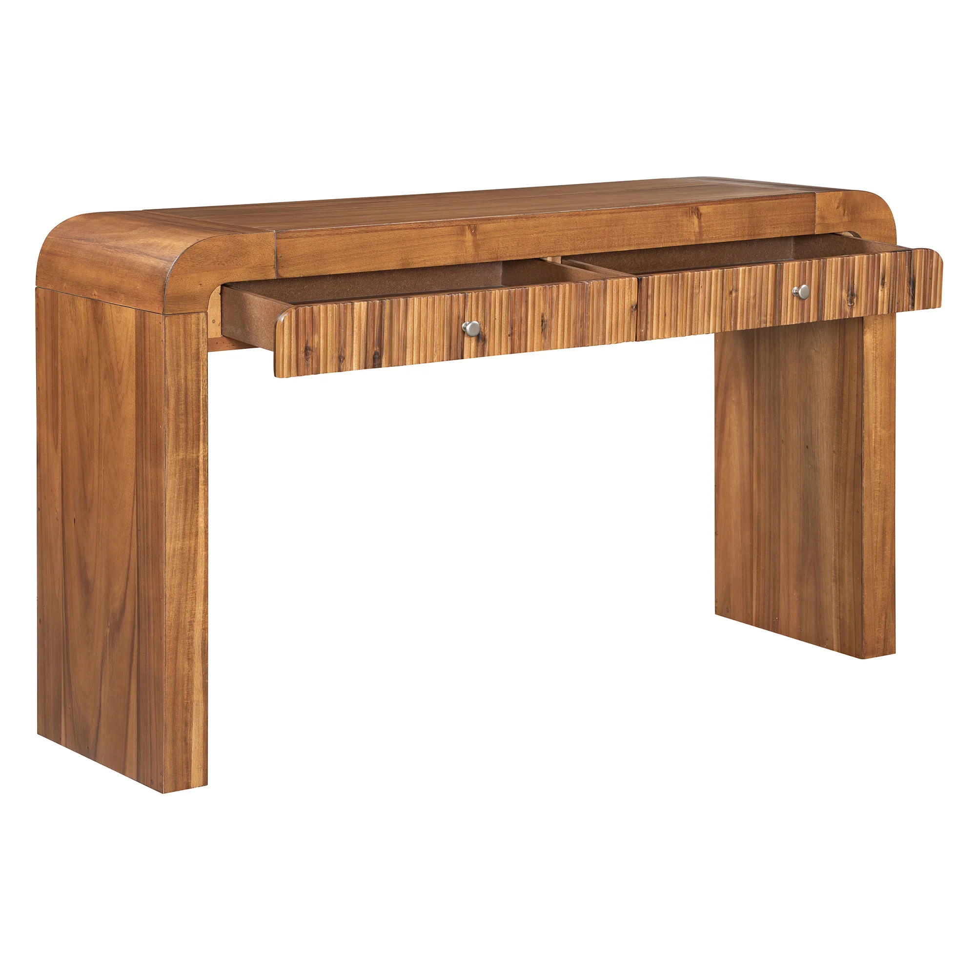 Walker Edison | Entryway Fluted Curve Design Console/Desk Table with Drawers - Image 21