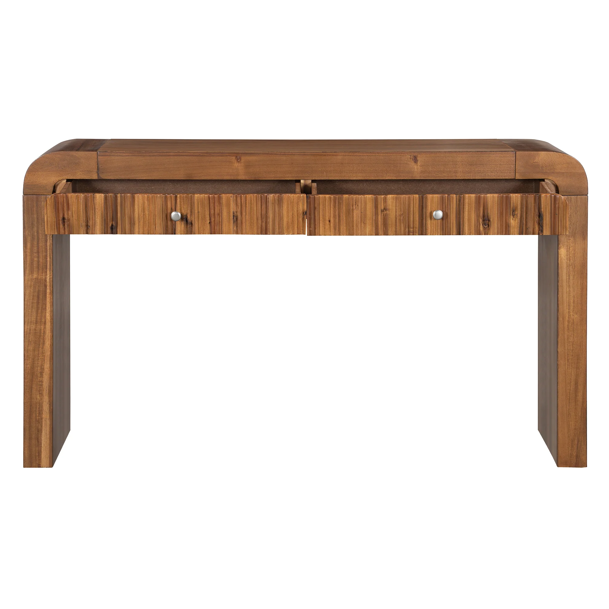 Walker Edison | Entryway Fluted Curve Design Console/Desk Table with Drawers - Image 25
