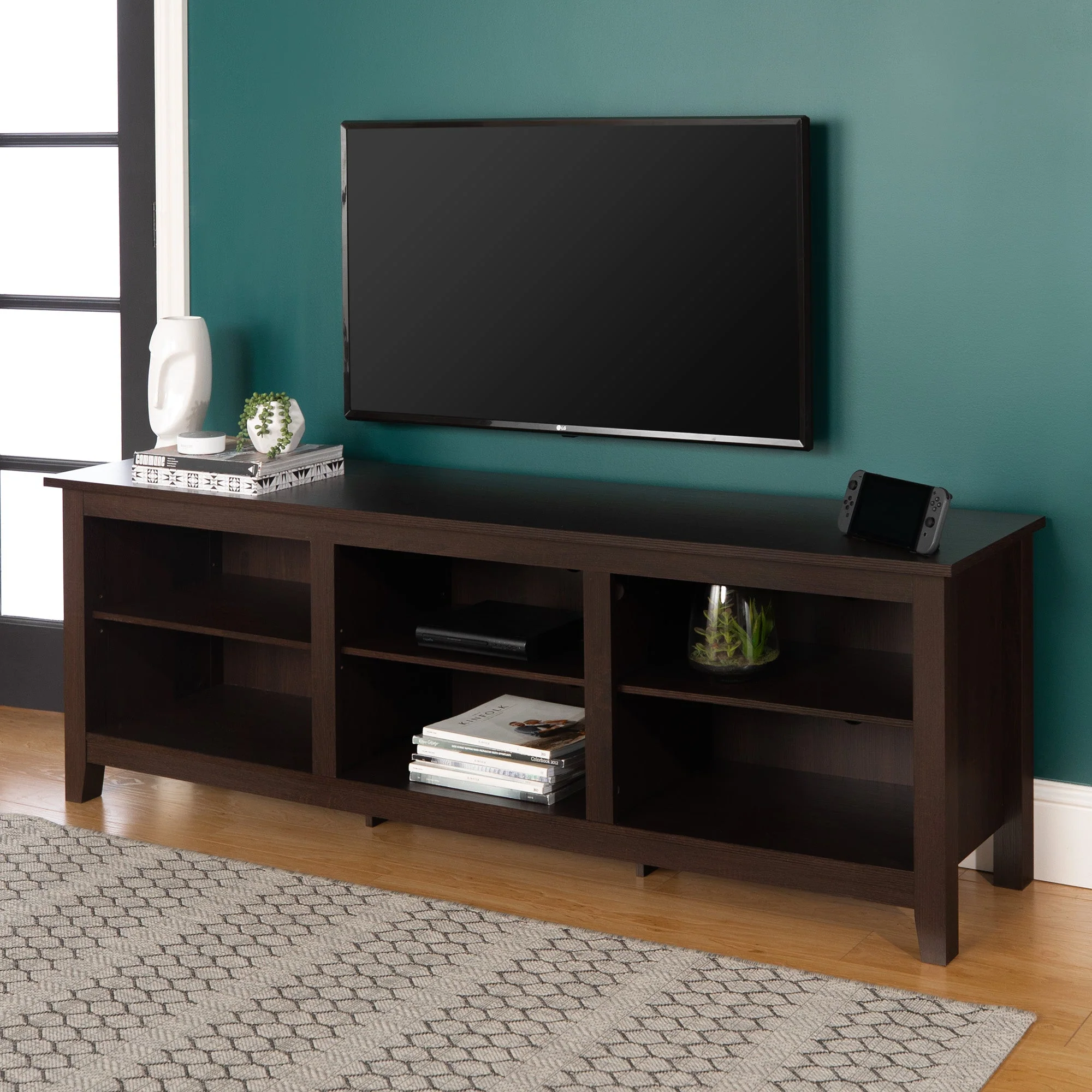 Essential 70" Rustic Wood TV Stand - Image 13