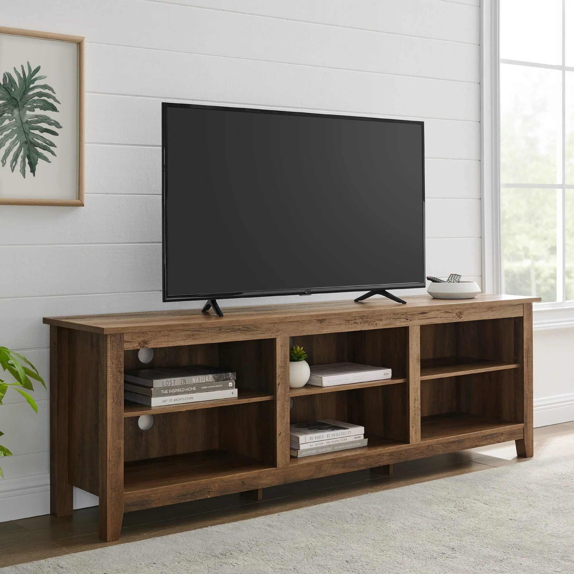 Essential 70" Rustic Wood TV Stand - Image 17