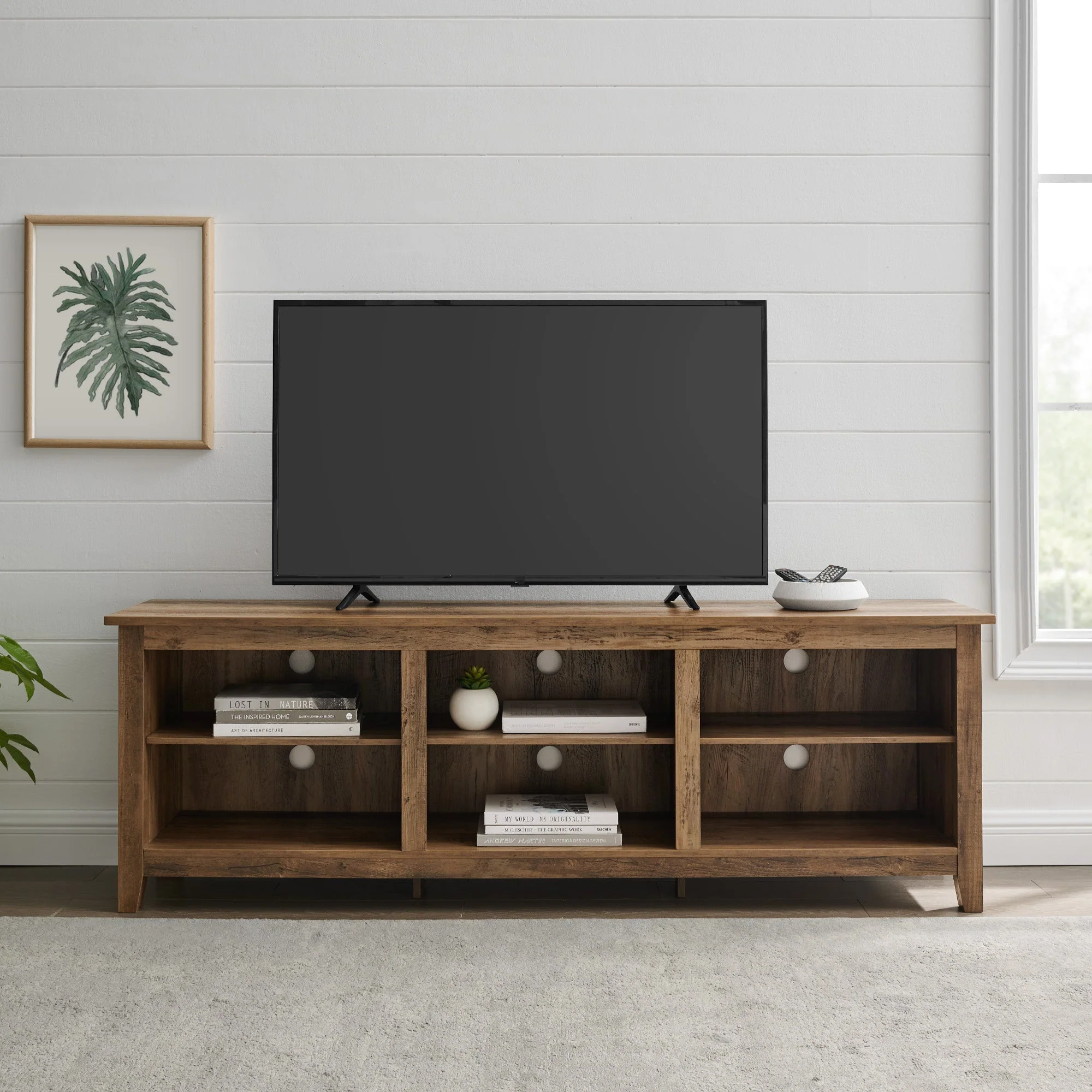 Essential 70" Rustic Wood TV Stand - Image 18