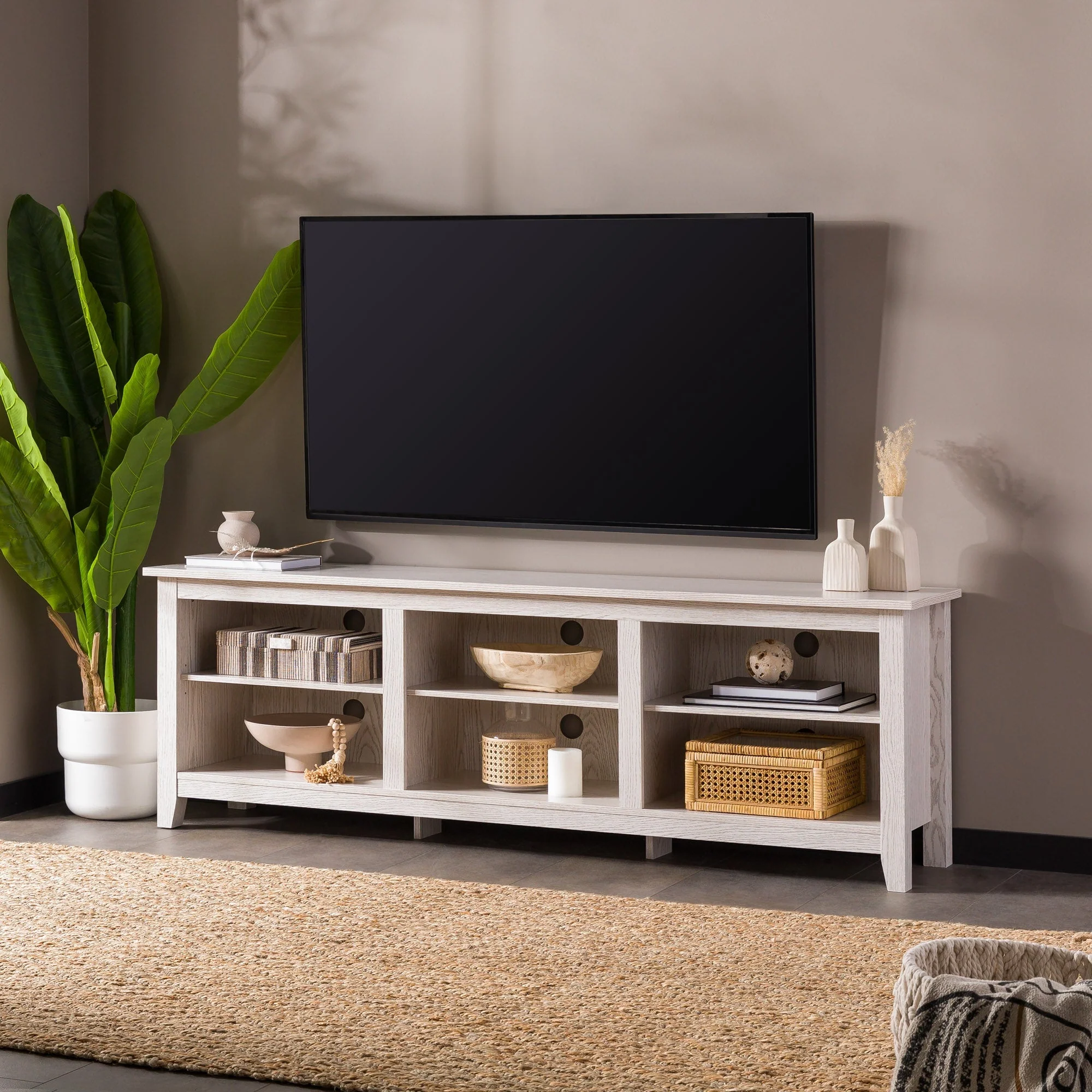 Essential 70" Rustic Wood TV Stand - Image 21