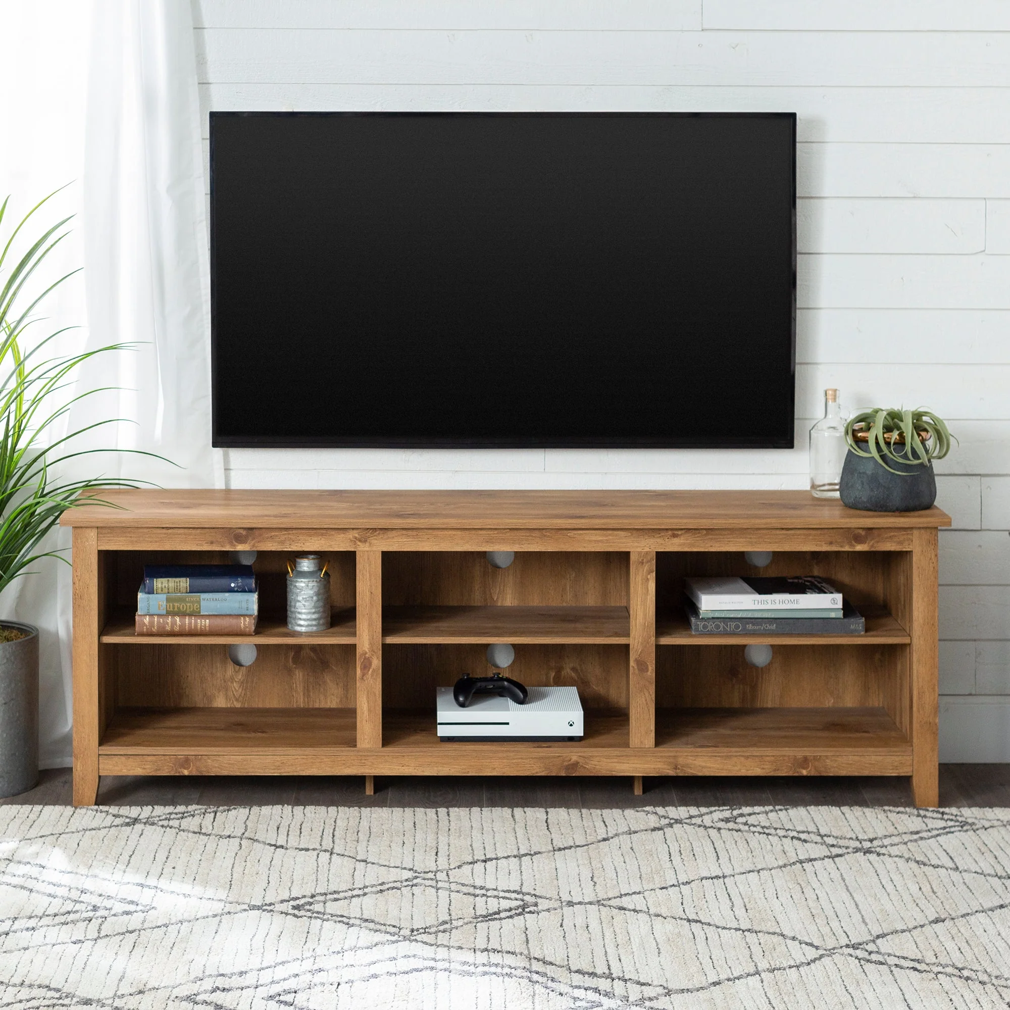 Essential 70" Rustic Wood TV Stand - Image 3