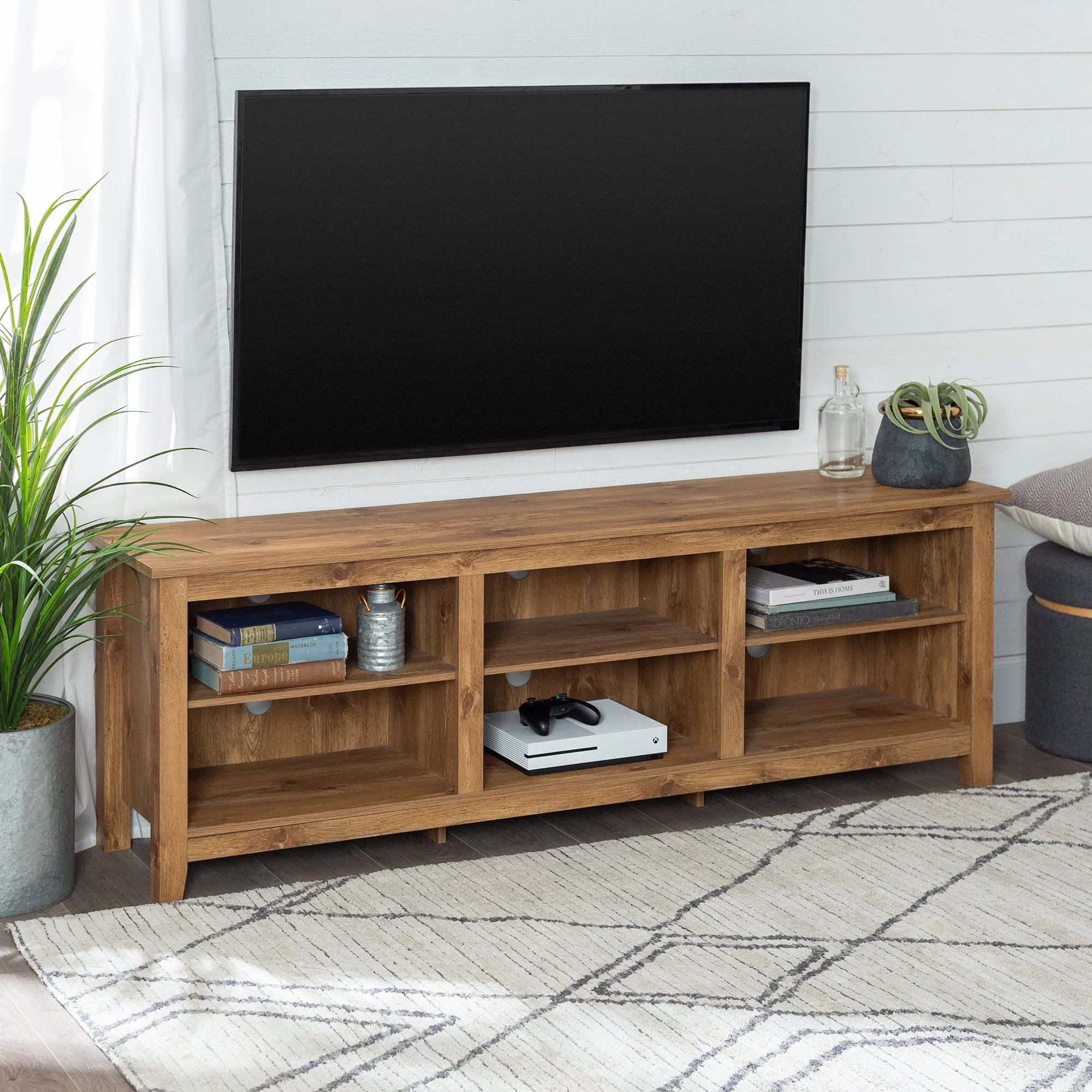Essential 70" Rustic Wood TV Stand - Image 4