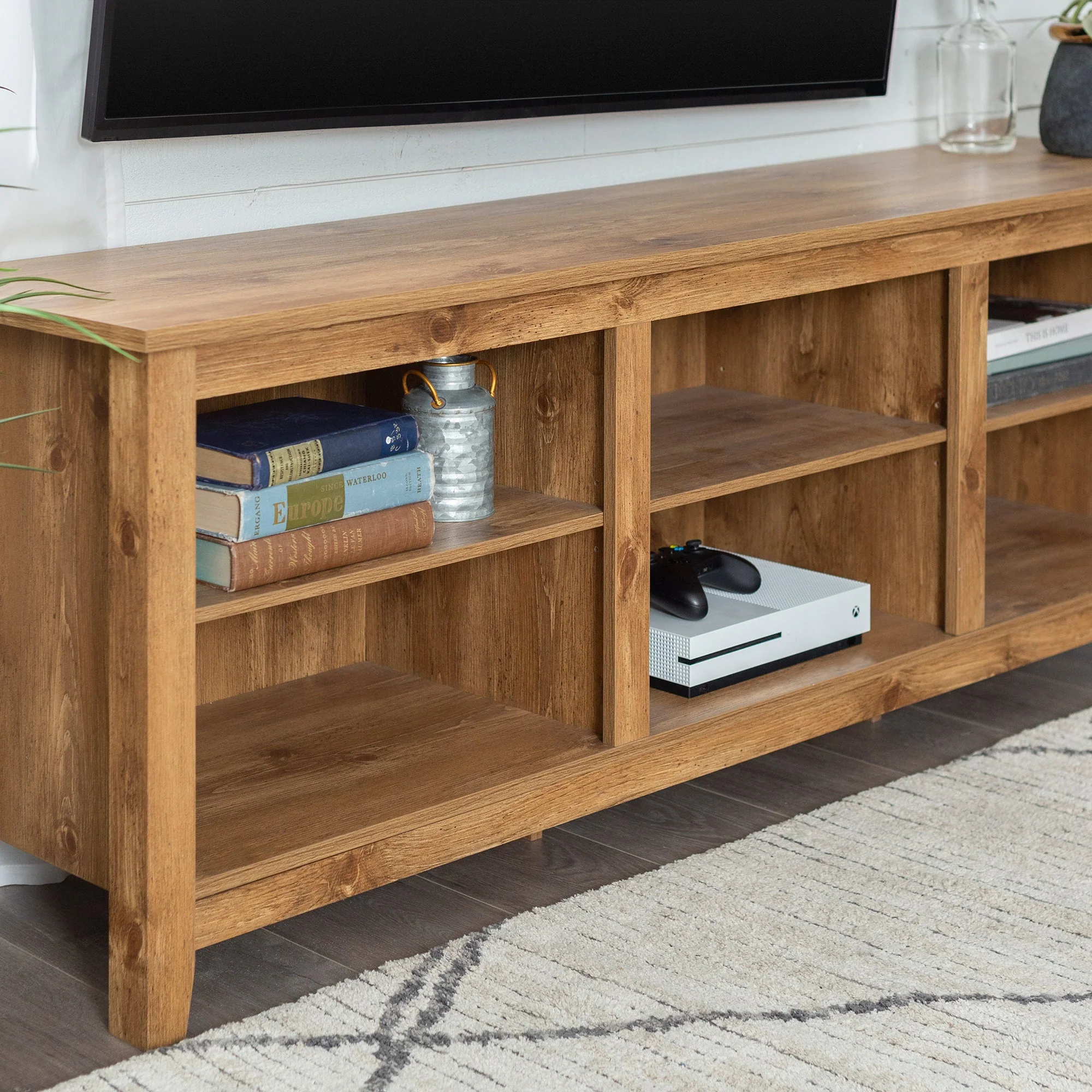 Essential 70" Rustic Wood TV Stand - Image 5