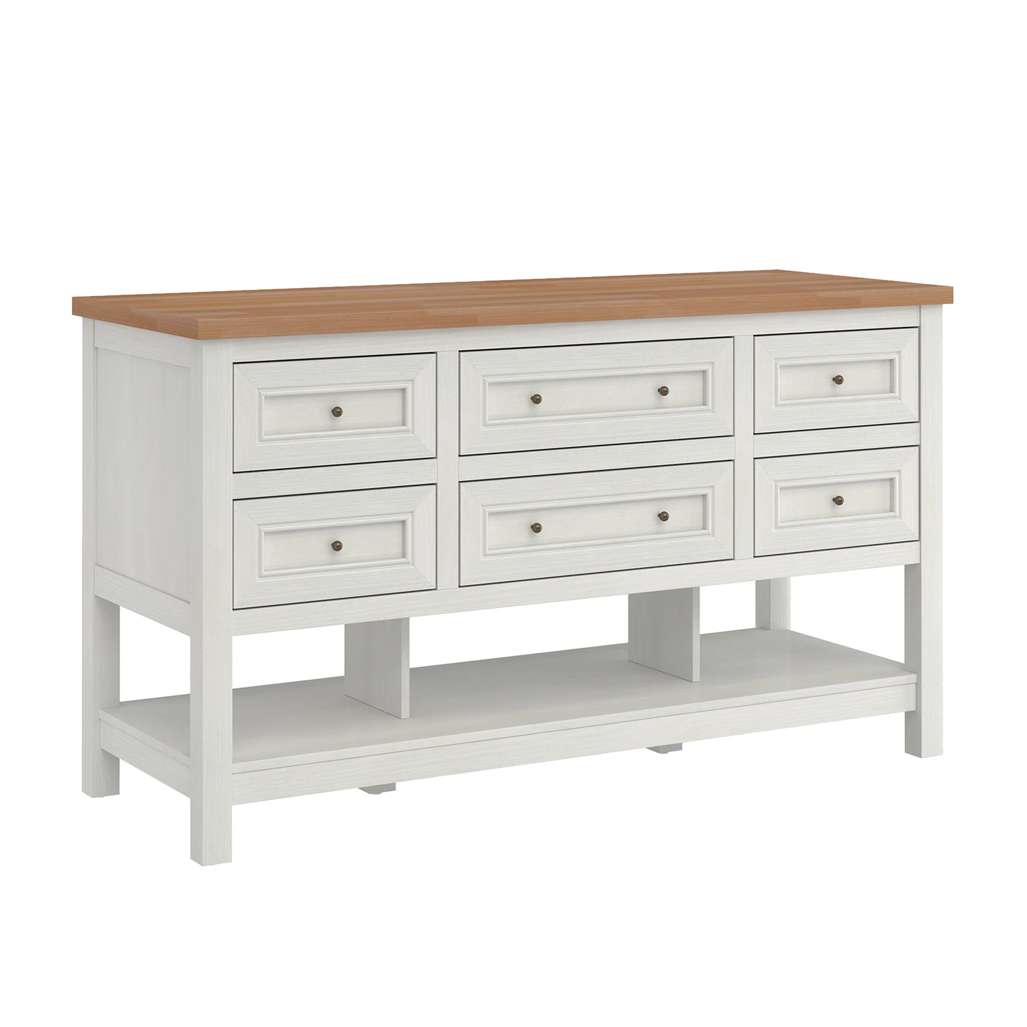 Everlee Free-Standing 52" Kitchen Island with 6 Drawer Storage - Image 5