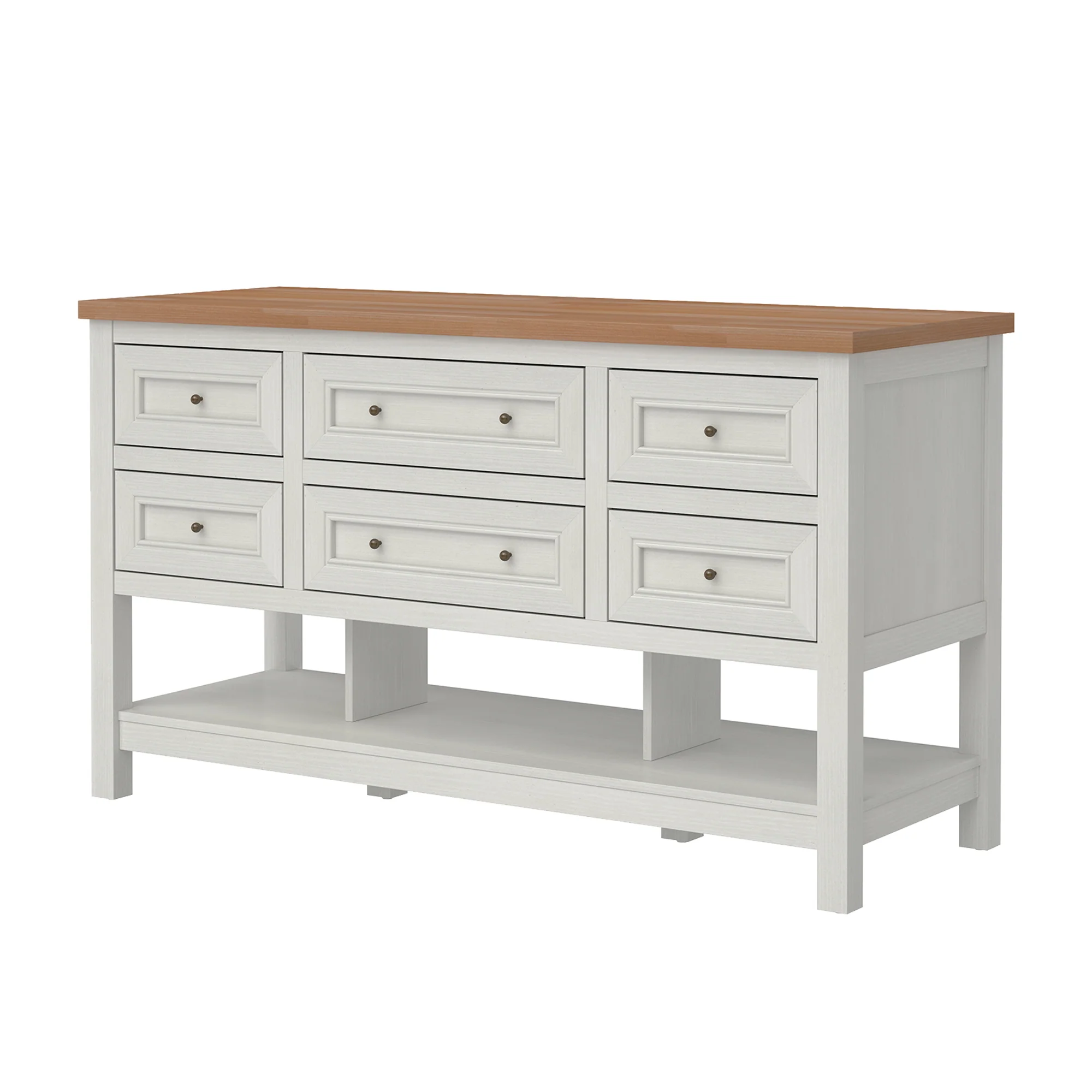 Everlee Free-Standing 52" Kitchen Island with 6 Drawer Storage - Image 6